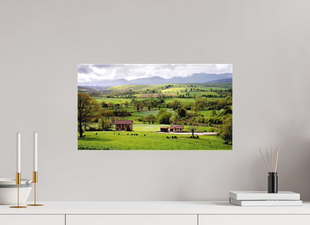 54.9 x 30 cm, Matte Canvas on Stretcher Frame Fields in Bloom, Galicia