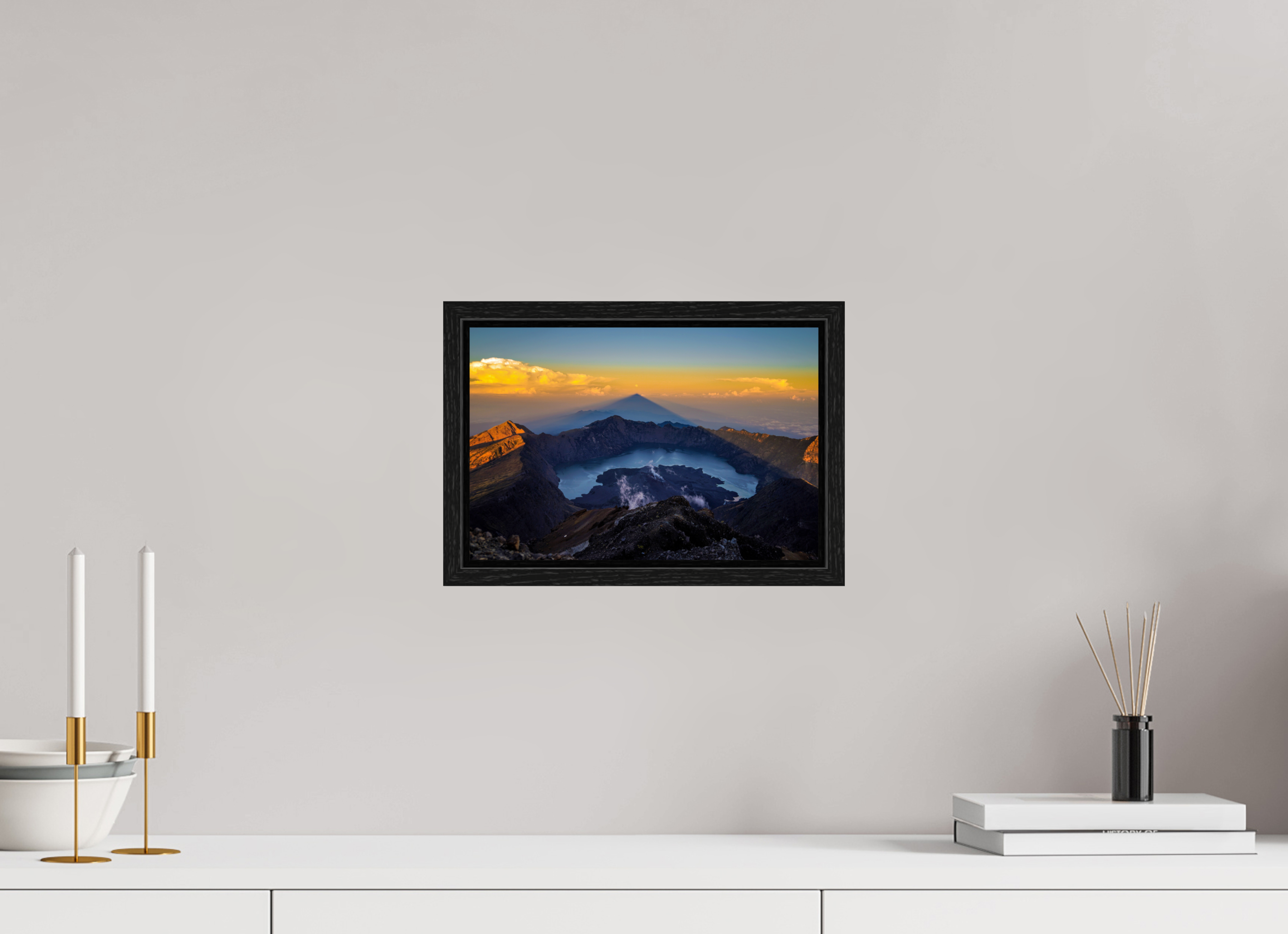 30 x 20 cm, Floater Frame The Caldera of Mount Rinjani - Lombok - Indonesia