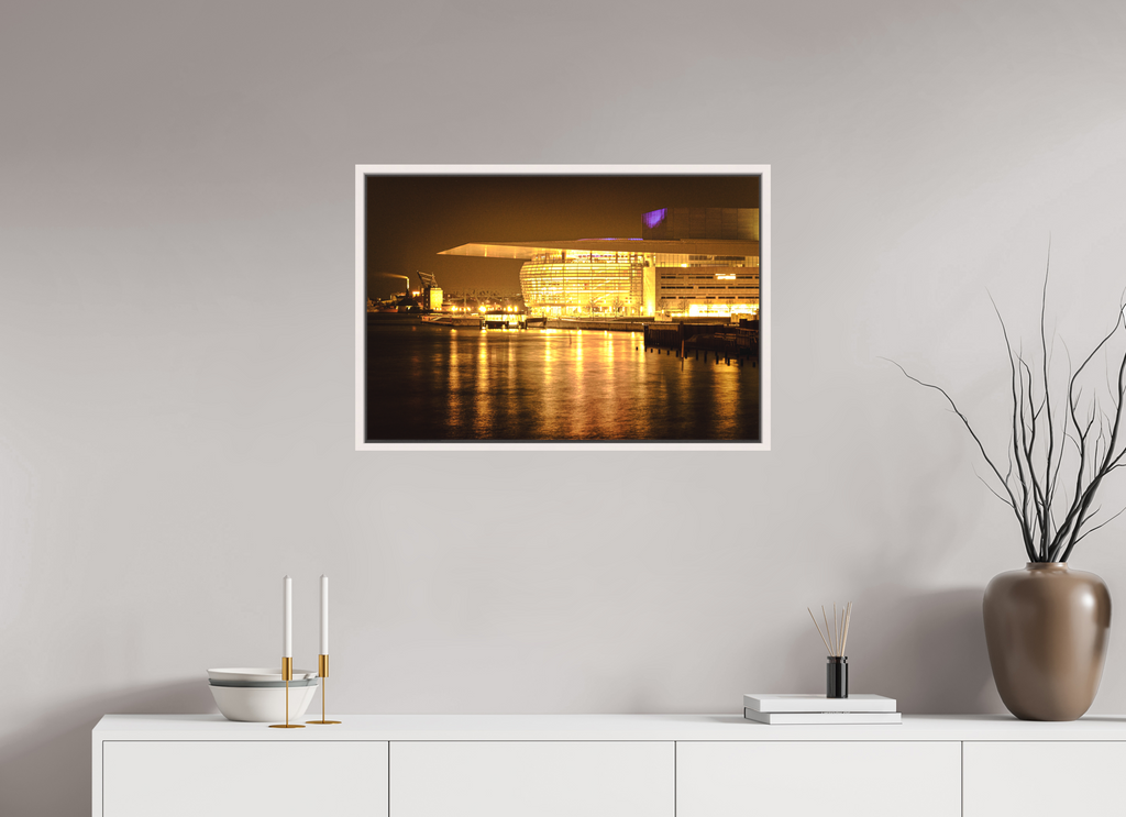 75 x 50 cm, Matte Canvas 15 mm Frame Operaen at Night