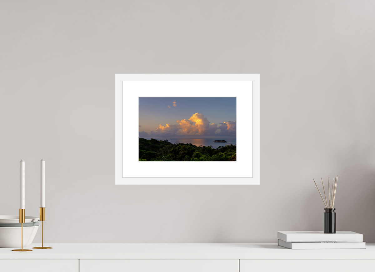 30 x 20 cm, Fine Art Print with Frame Morning Clouds - Costa Rica