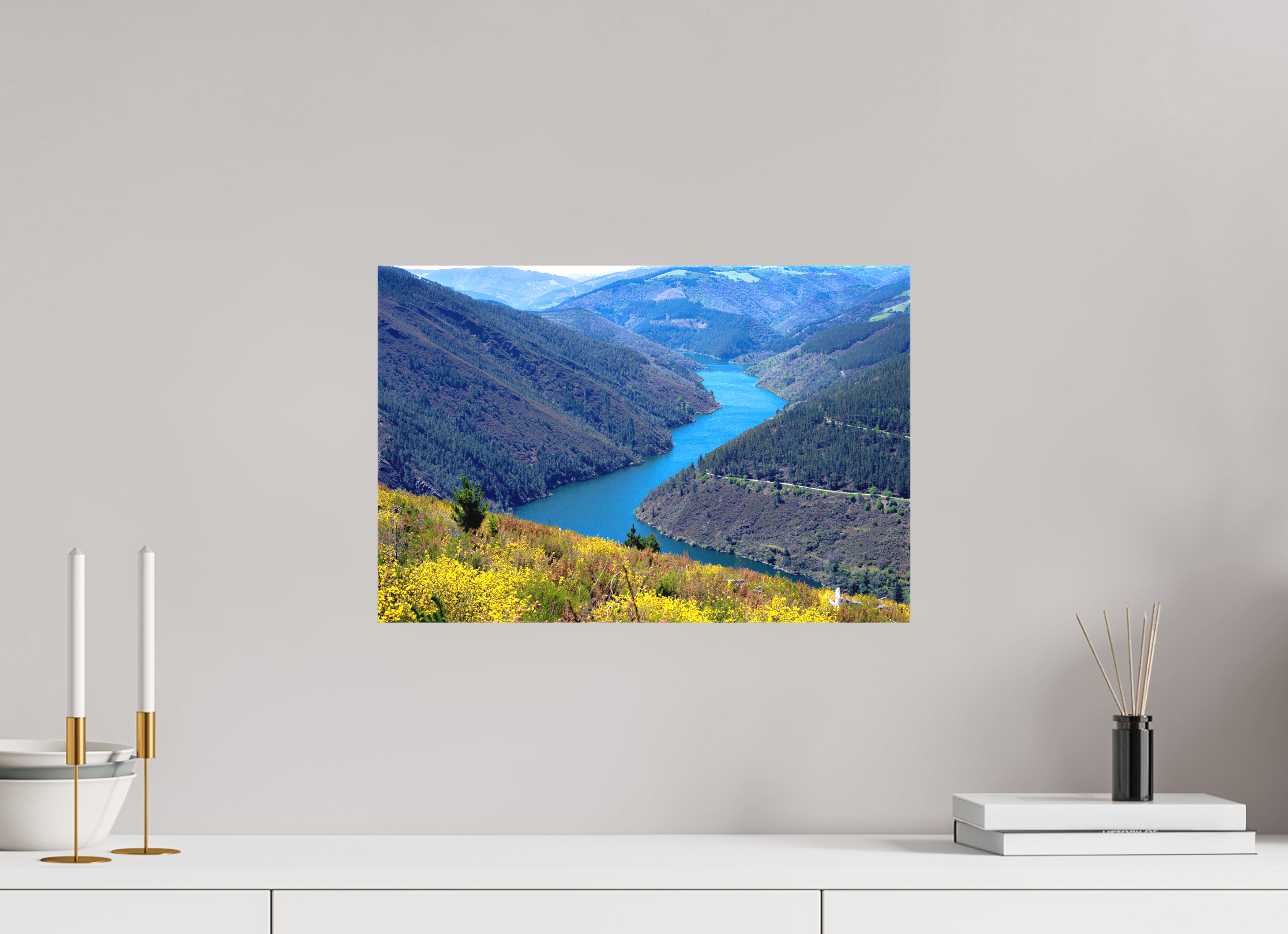 45.3 x 30 cm, Matte Canvas on Stretcher Frame Blue River