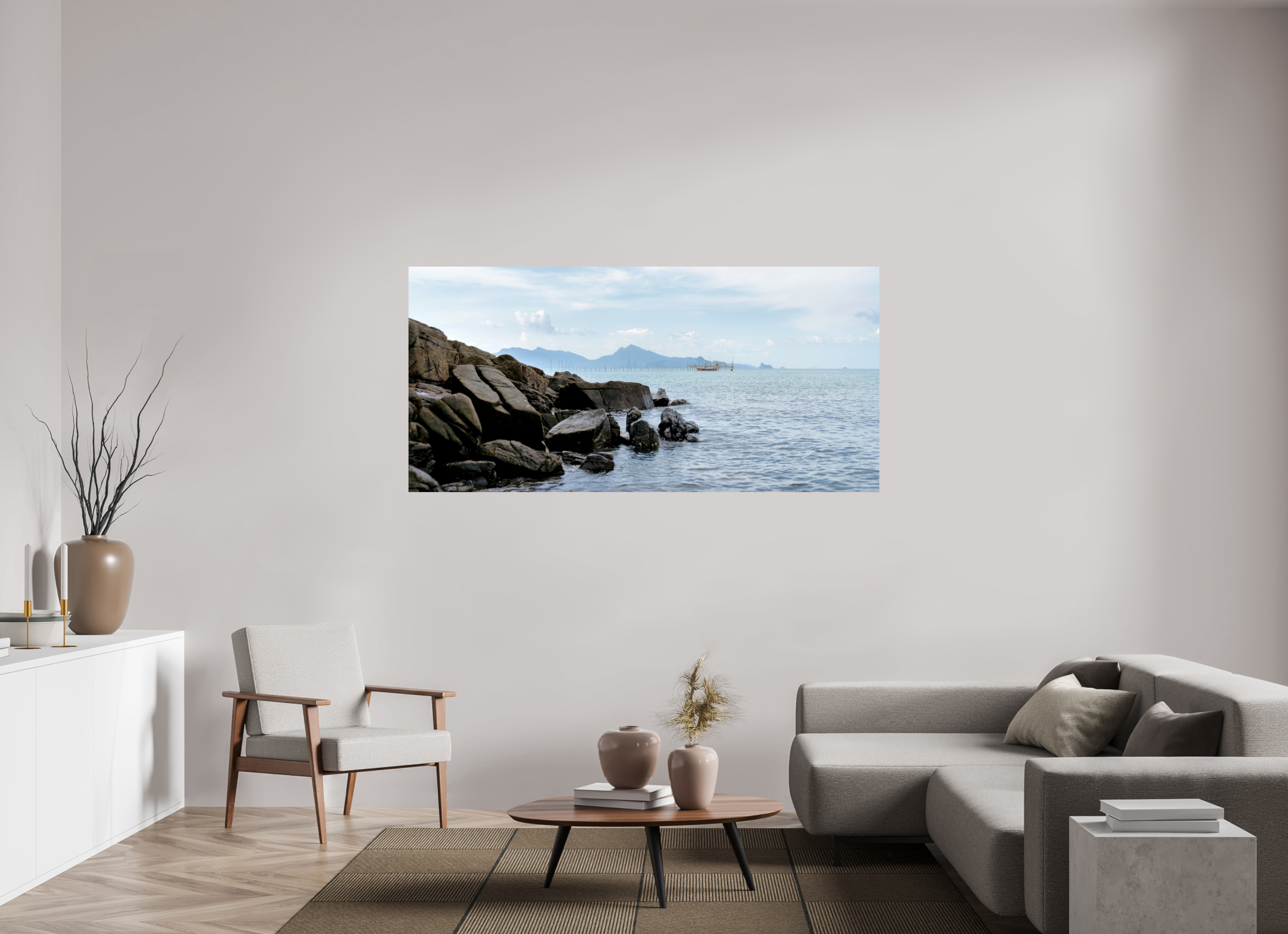187.9 x 90 cm, Photo Print On Fuji Crystal DP II Black Rocks