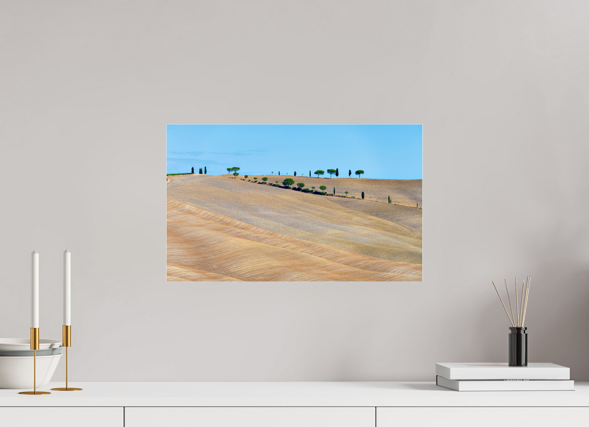 48.8 x 30 cm, Photo Print Under Acrylic Glass Waves of the Harvest, Tuscany, Italy