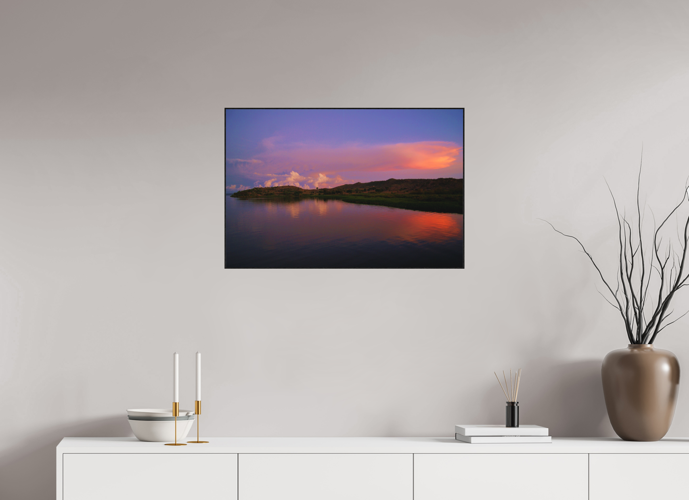 75 x 50 cm, Solid Wood Artbox Sunrise Hues - Tanzania