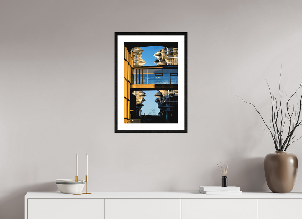 40 x 60 cm, Smooth Natural Paper Print with Frame Between the Towers