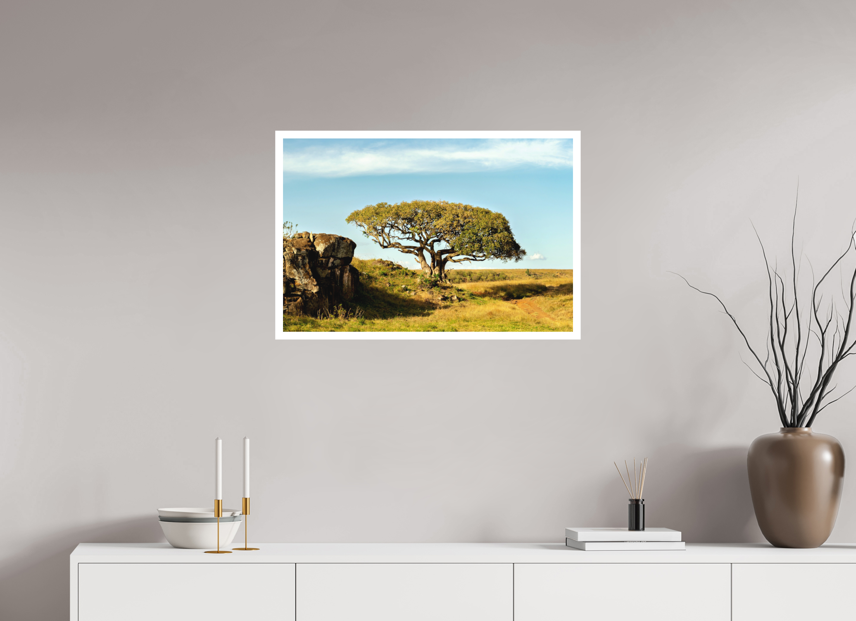 75 x 50 cm, Print on Forex with Mounting Acacia Tree - Masai Mara NP - Kenya