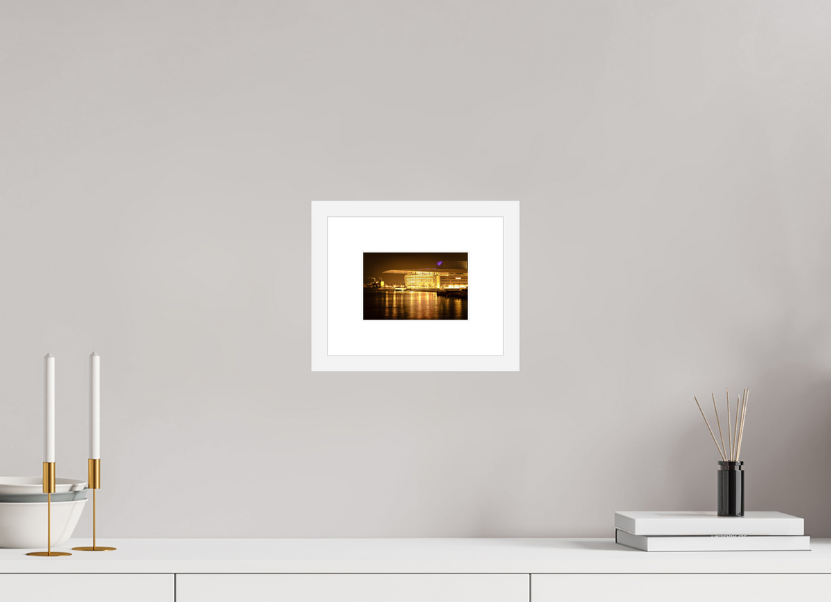 15 x 10 cm, Fine Art Print with Frame Operaen at Night