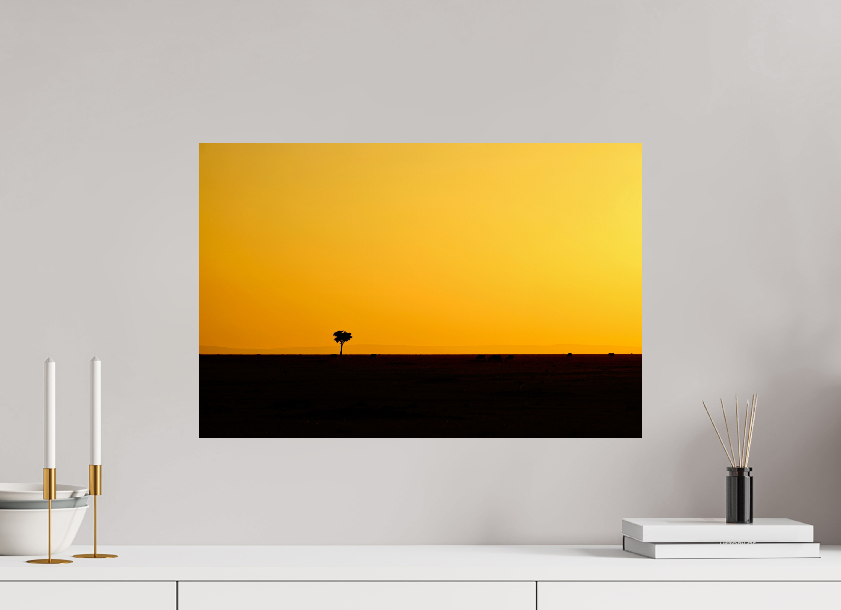 60 x 40 cm, Photo Print On Fuji Crystal DP II Golden Sky over the African Savannah
