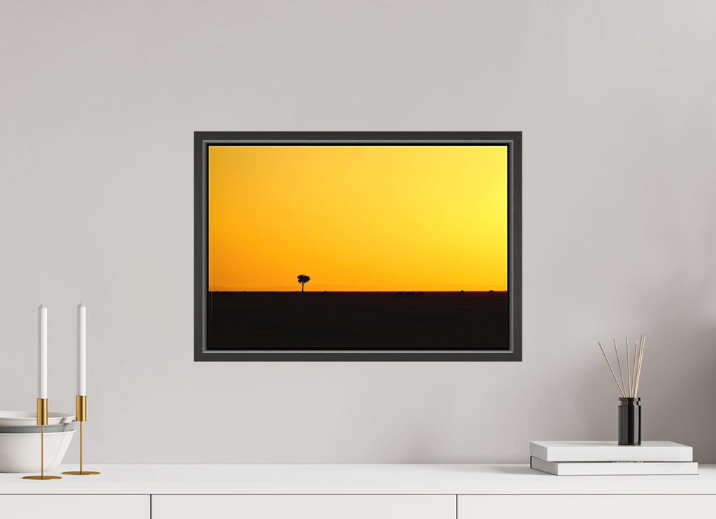 45 x 30 cm, Canvas Golden Sky over the African Savannah