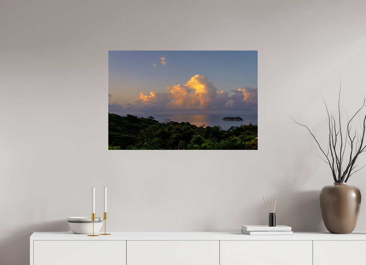 90 x 60 cm, Photo Print Under Acrylic Glass Morning Clouds - Costa Rica