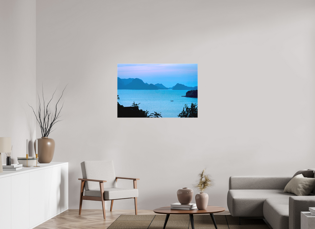 105 x 70 cm, Matte Canvas on Stretcher Frame Blue Silence at Dusk