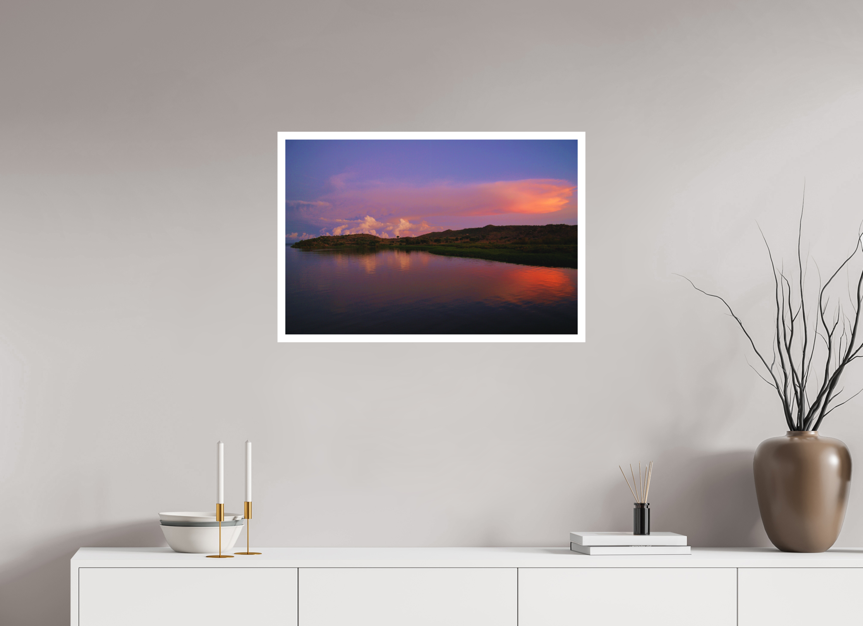 75 x 50 cm, Print on Forex with Mounting Sunrise Hues - Tanzania
