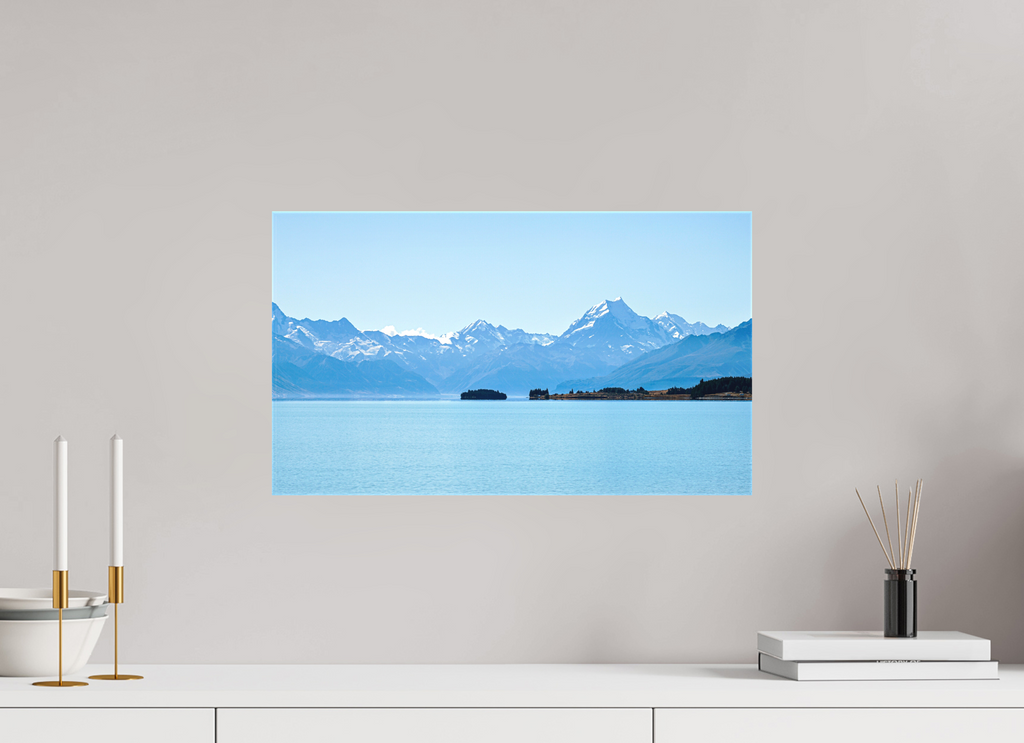 51.5 x 30 cm, Matte Canvas on Stretcher Frame Aoraki Reflections – Lake Pukaki & Mount Cook, New Zealand
