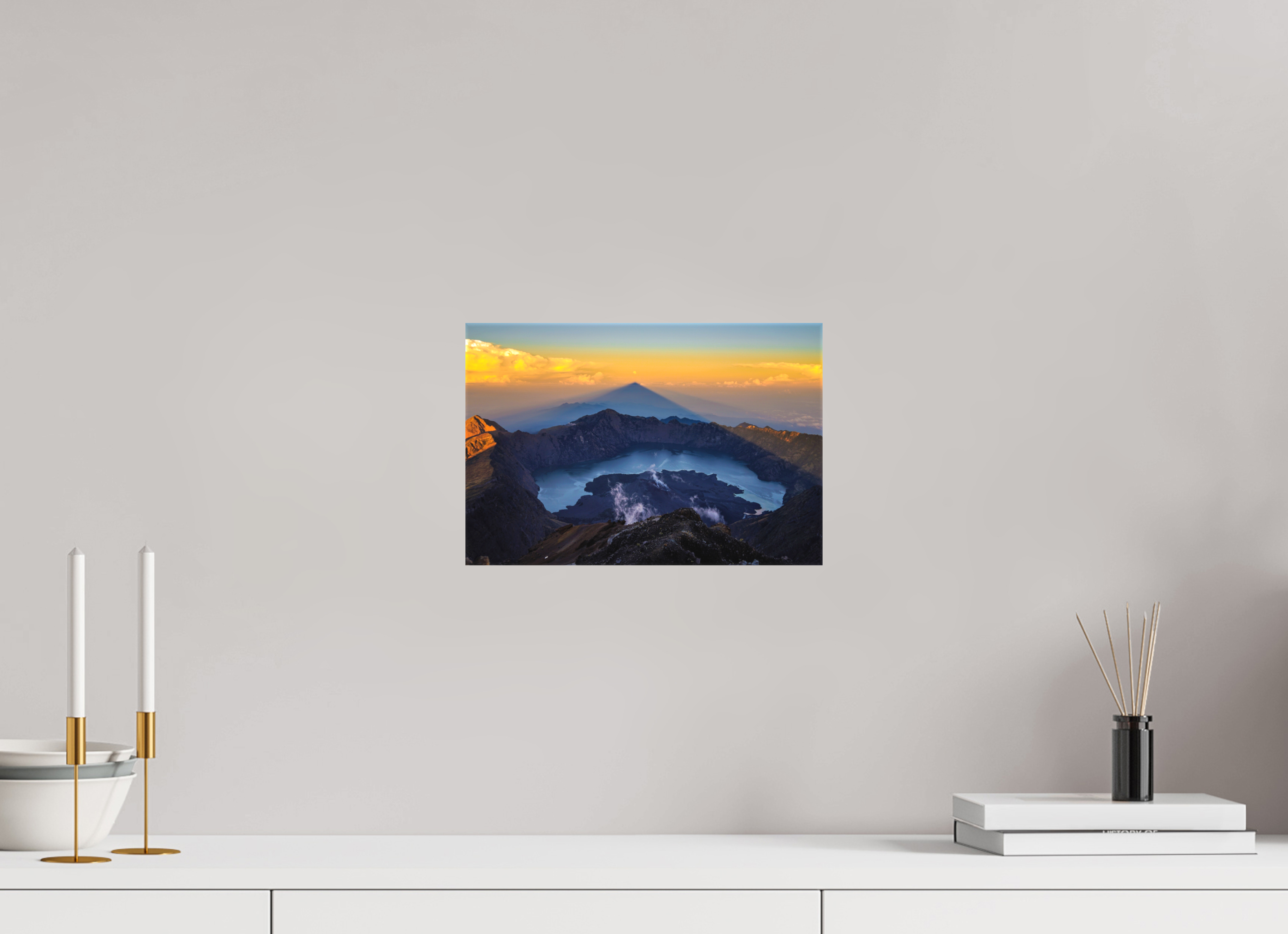 30 x 20 cm, Matte Canvas on Stretcher Frame Mount Rinjani's Caldera  - Lombok - Indonesia