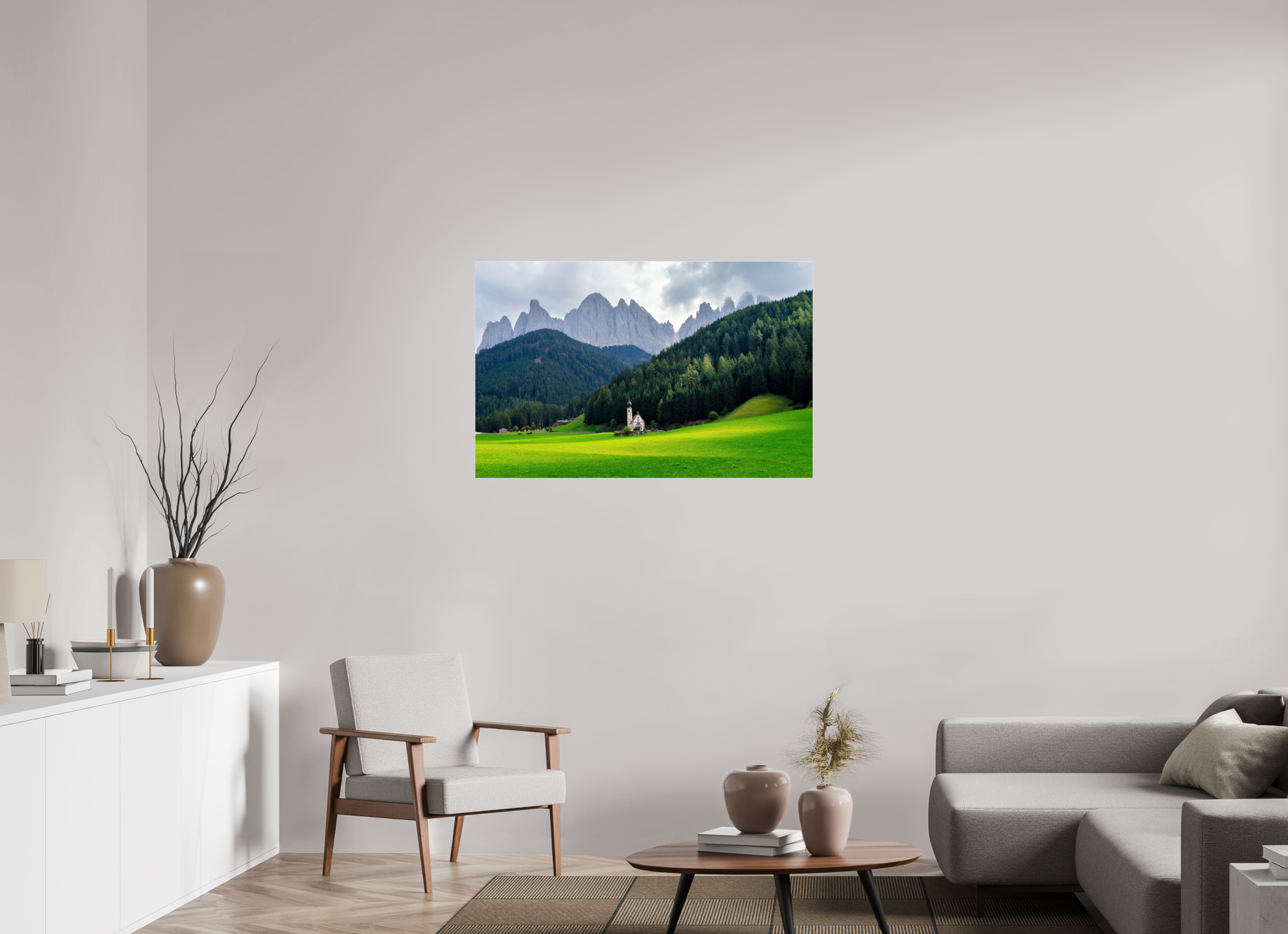 109.1 x 70 cm, Photo Print Under Acrylic Glass Alpine Landscape - Italian Dolomites