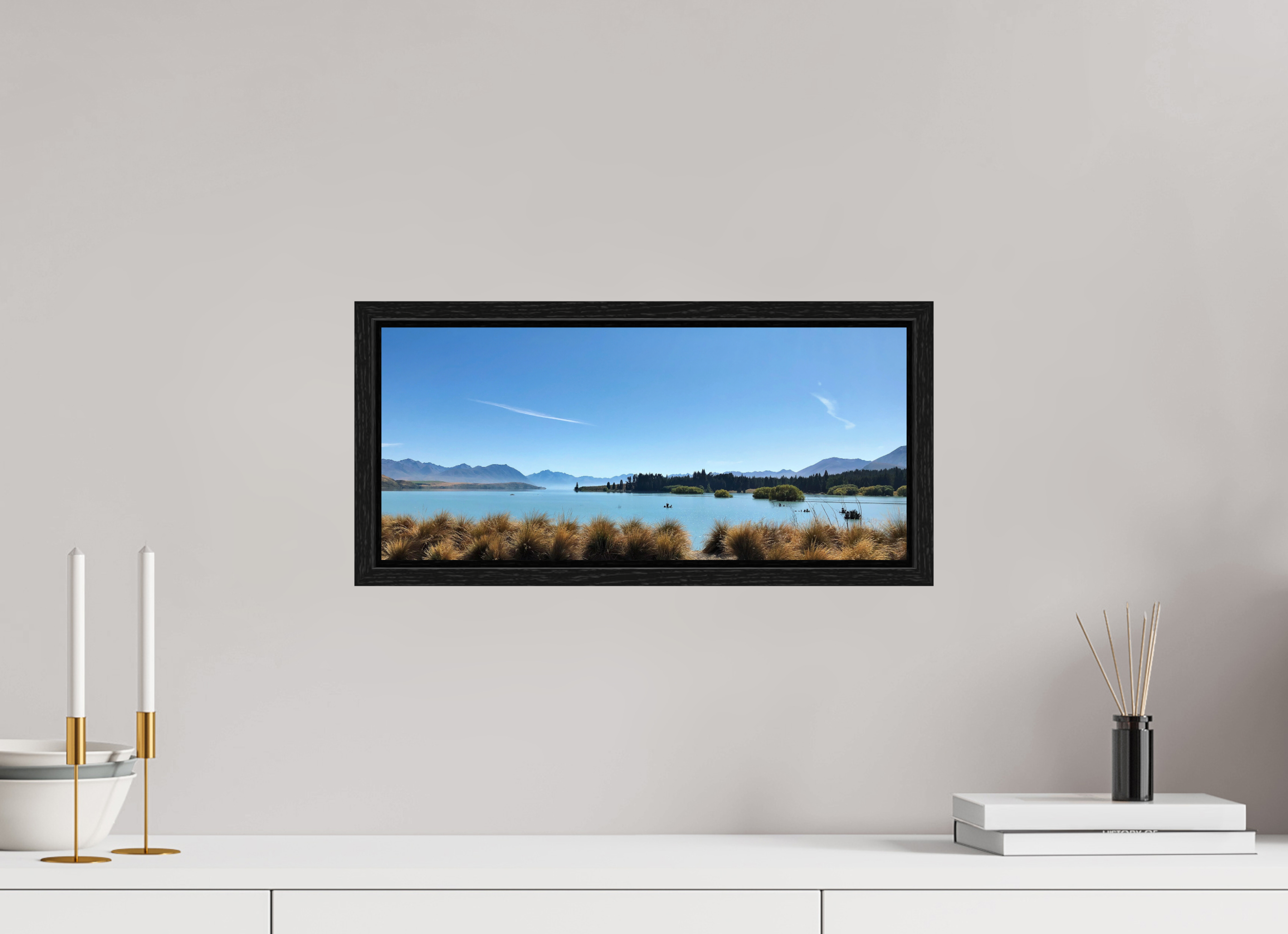 45.2 x 20 cm, Floater Frame Lake Pukaki - New Zealand