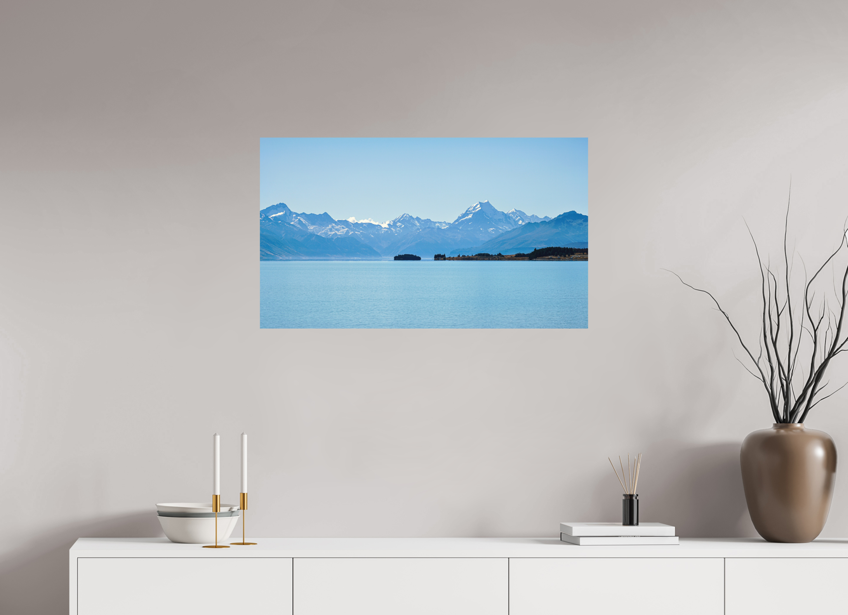 85.9 x 50 cm, Fine Art Print Smooth Aoraki Reflections – Lake Pukaki & Mount Cook, New Zealand
