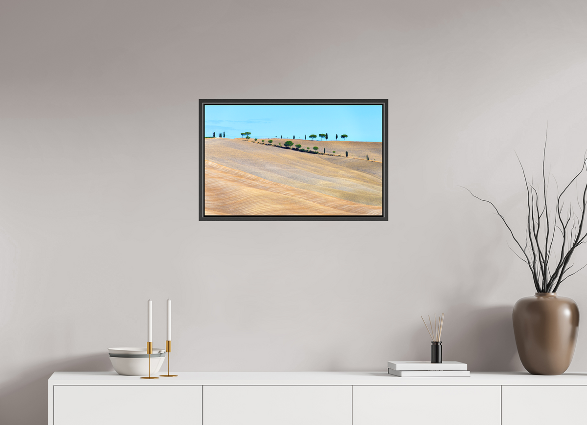 65 x 40 cm, Matte Canvas on 20 mm Stretcher Frame Waves of the Harvest, Tuscany, Italy