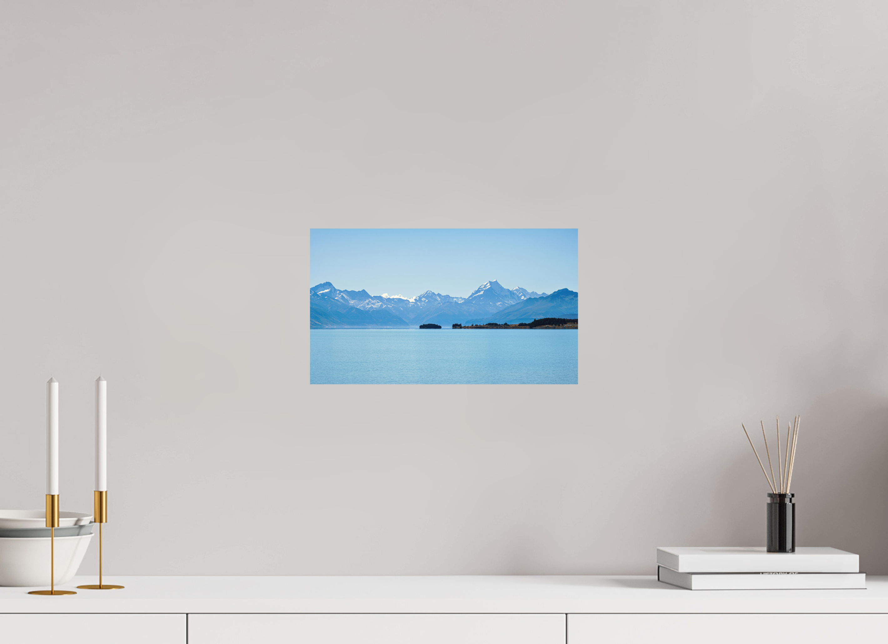 34.4 x 20 cm, Fine Art Print Smooth Aoraki Reflections – Lake Pukaki & Mount Cook, New Zealand