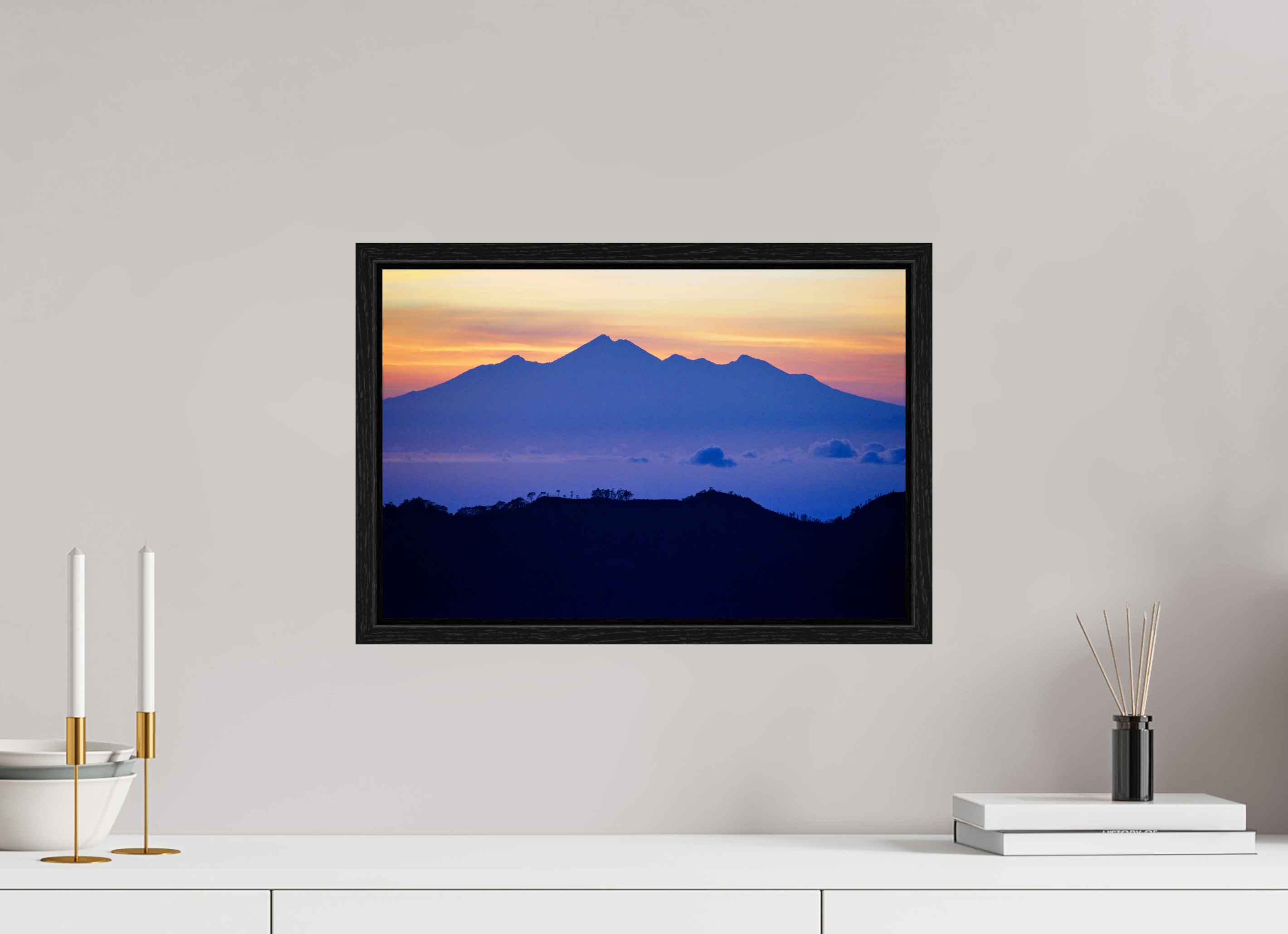 45 x 30 cm, Floater Frame Mount Agung at Sunrise, Bali-Indonesia