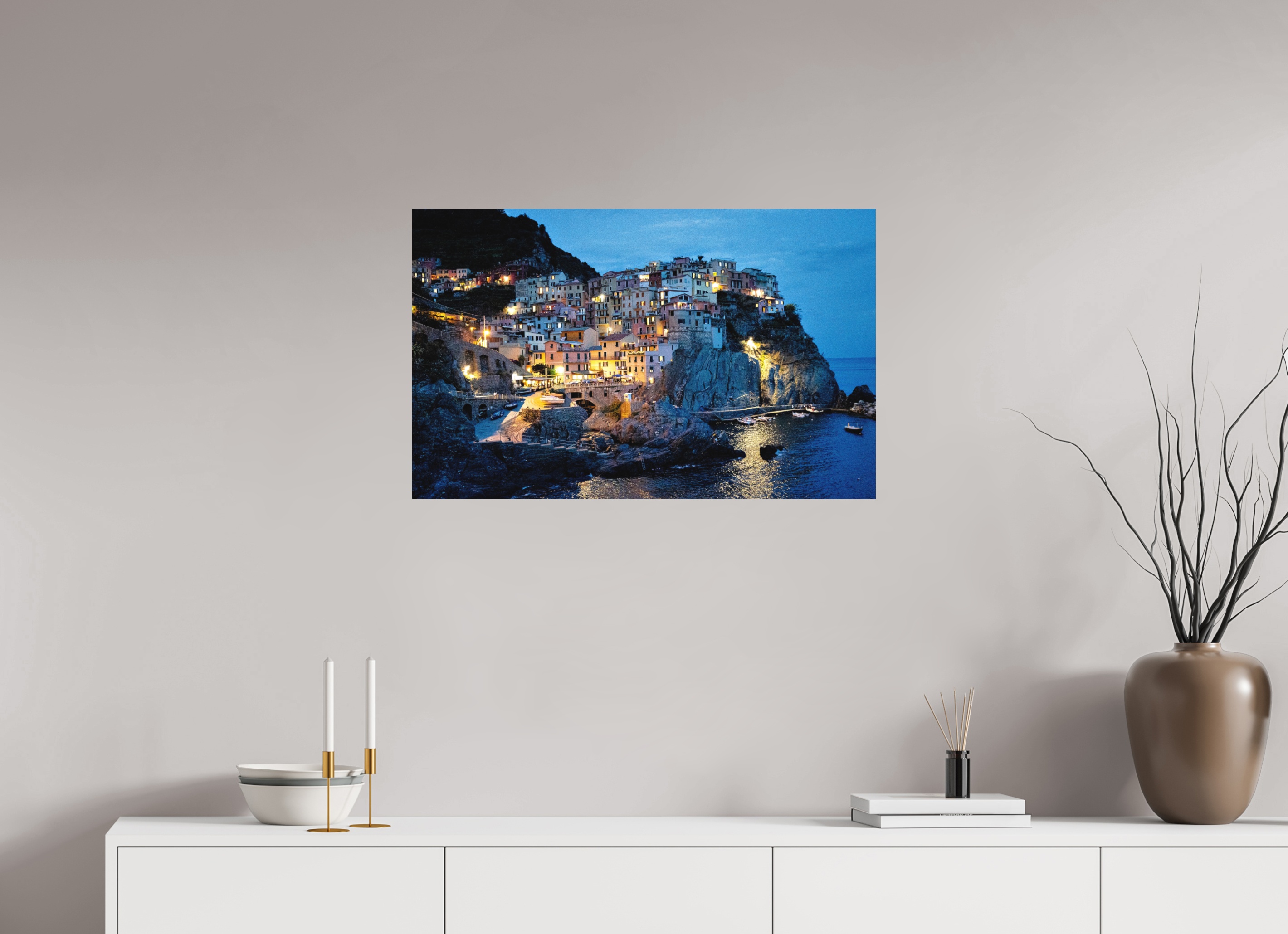 79.9 x 50 cm, Fine Art Print Smooth Manarola Harbour