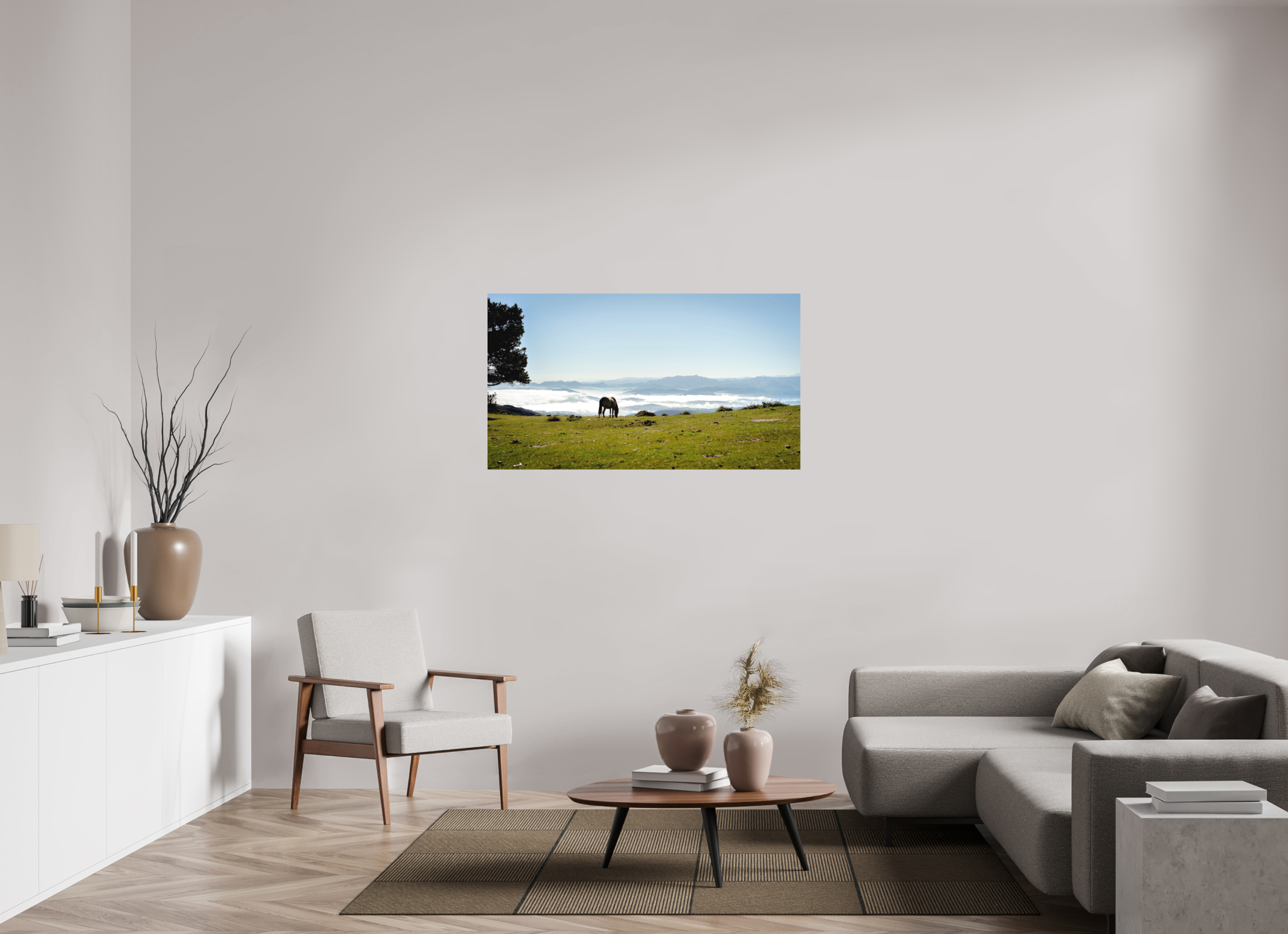 128 x 72 cm, Fine Art Print Smooth A Horse with a View