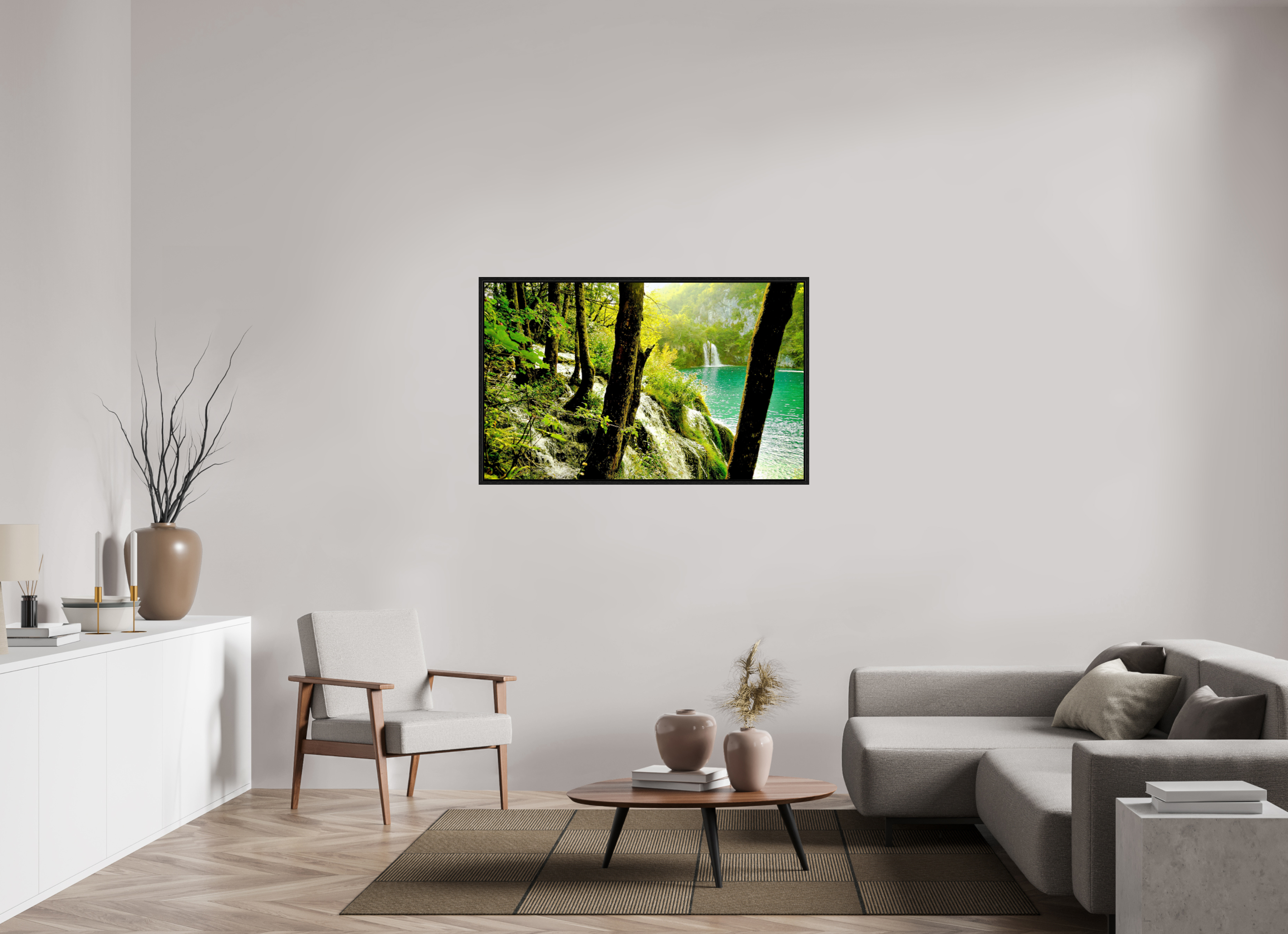 129.9 x 80 cm, Floater Frame A Lush Forest in Tears