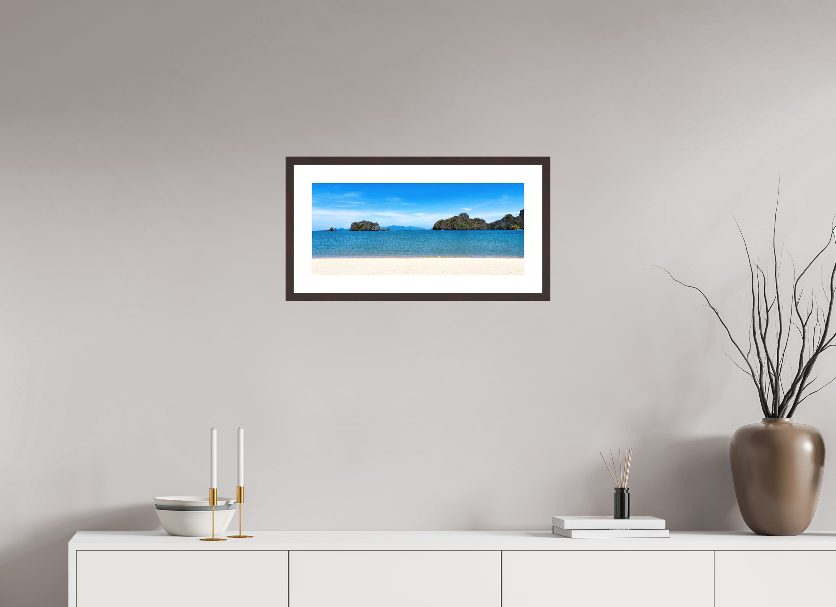 56.5 x 25 cm, Baryta Prestige II with Matte Float Glass Tanjung Rhu Serenity, Langkawi, Malaysia