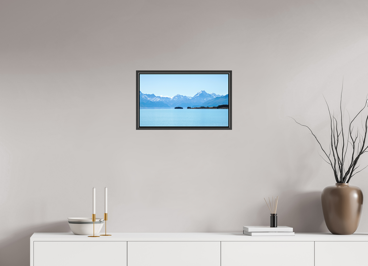 51.5 x 30 cm, Matte Canvas on 20 mm Stretcher Frame Aoraki Reflections – Lake Pukaki & Mount Cook, New Zealand