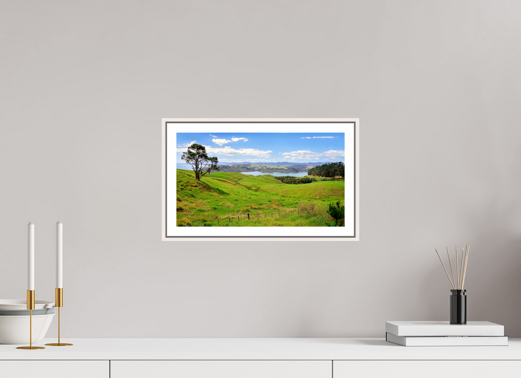 35.8 x 20 cm, Fine Art Print On Framed Aluminum Dibond Coromandel Landscape - New Zealand