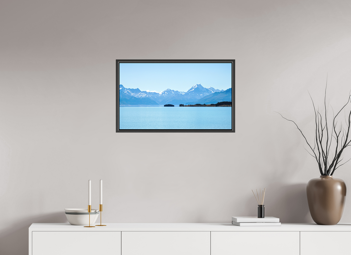 68.7 x 40 cm, Matte Canvas on 20 mm Stretcher Frame Aoraki Reflections – Lake Pukaki & Mount Cook, New Zealand