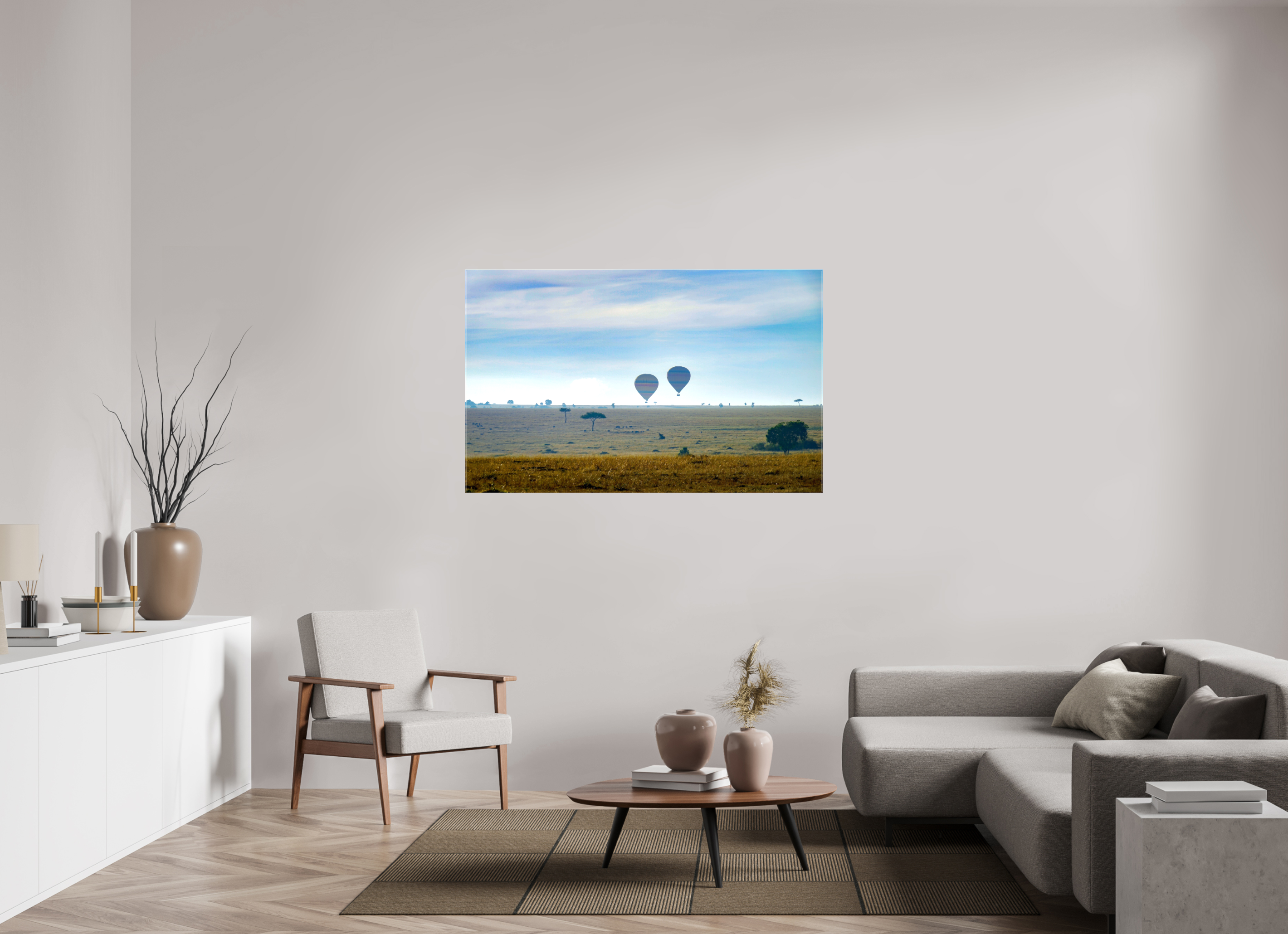 144.7 x 90 cm, Canvases Unframed Hot-air Balloons over the Masai Mara - Kenya