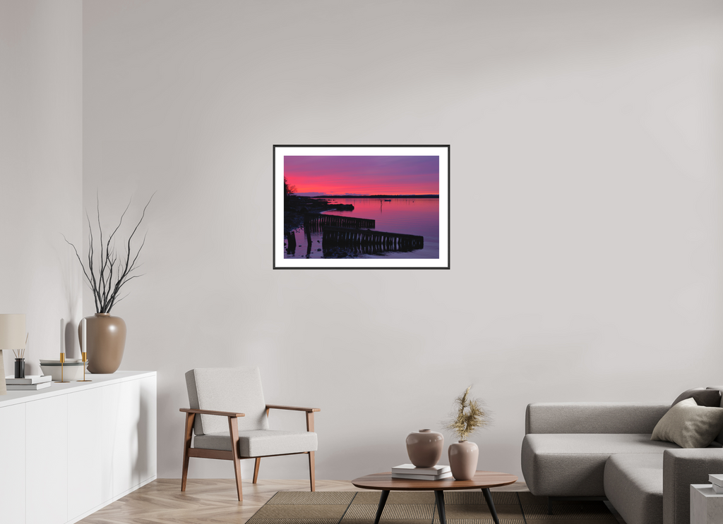 90 x 60 cm, Changeable Magnetic Frame - Hahnemühle Fineart Pearl After Sunset