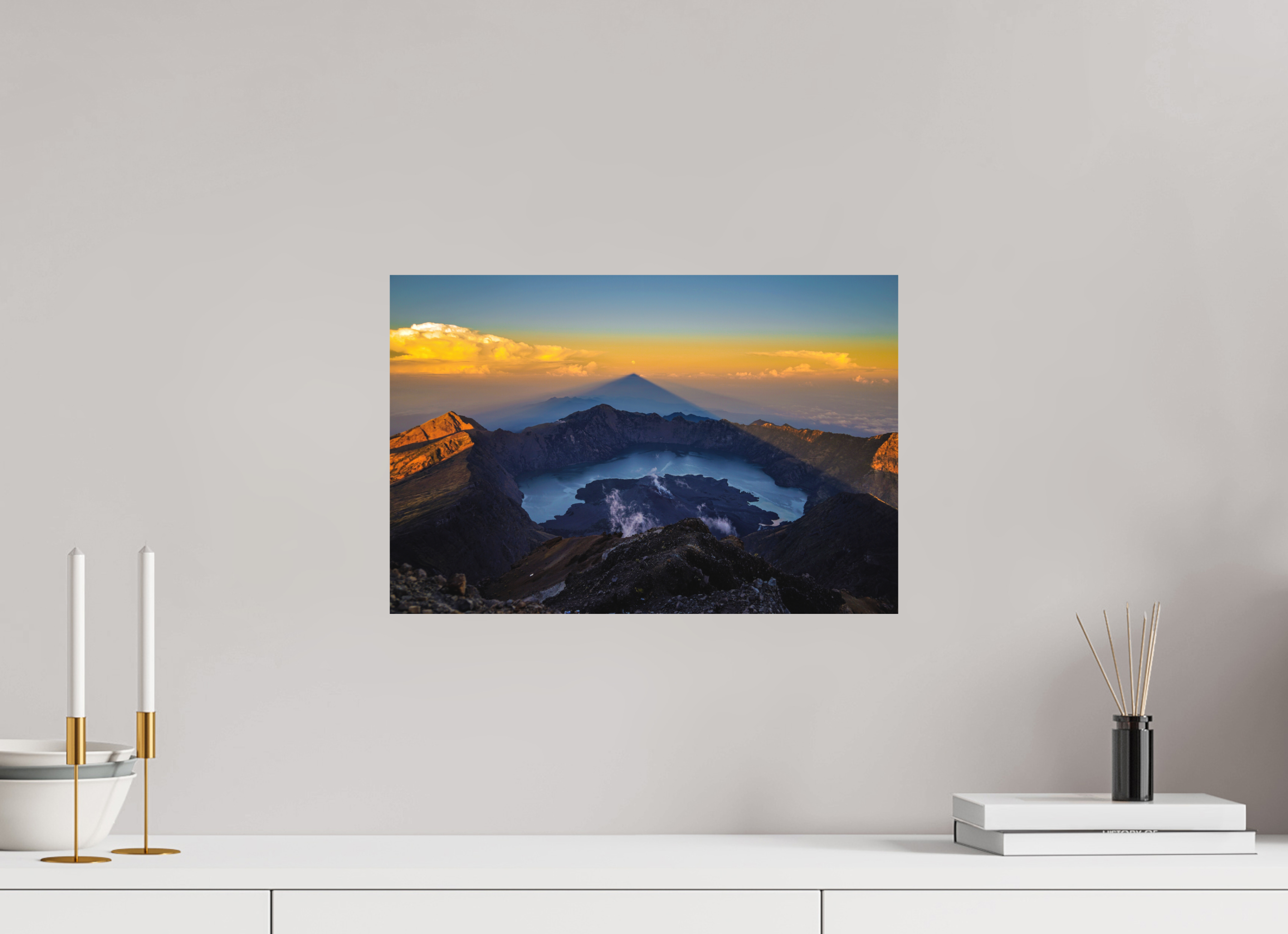 45 x 30 cm, Fine Art Print Smooth Mount Rinjani's Caldera  - Lombok - Indonesia