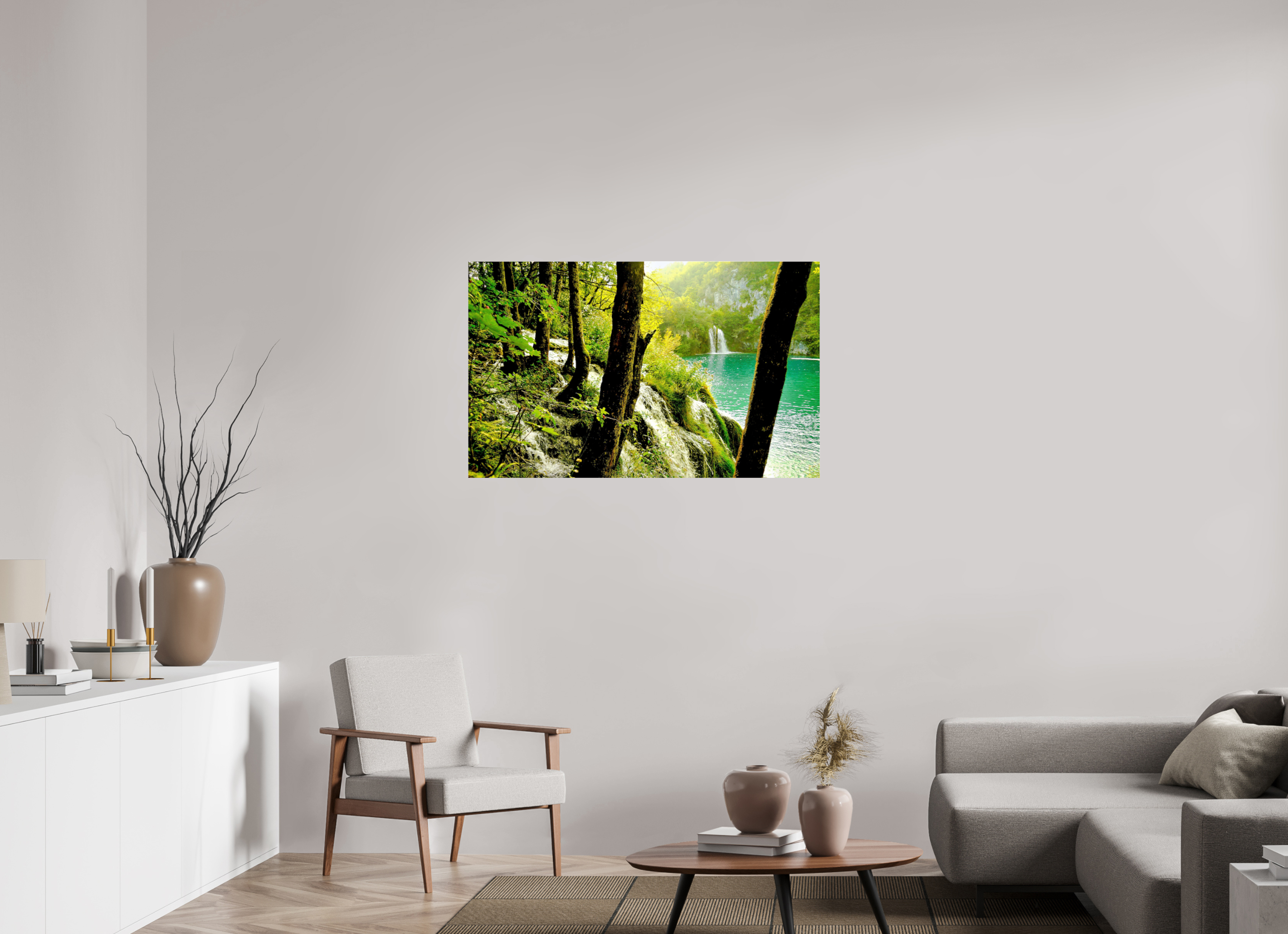 113.7 x 70 cm, Photo Print Under Acrylic Glass A Lush Forest in Tears