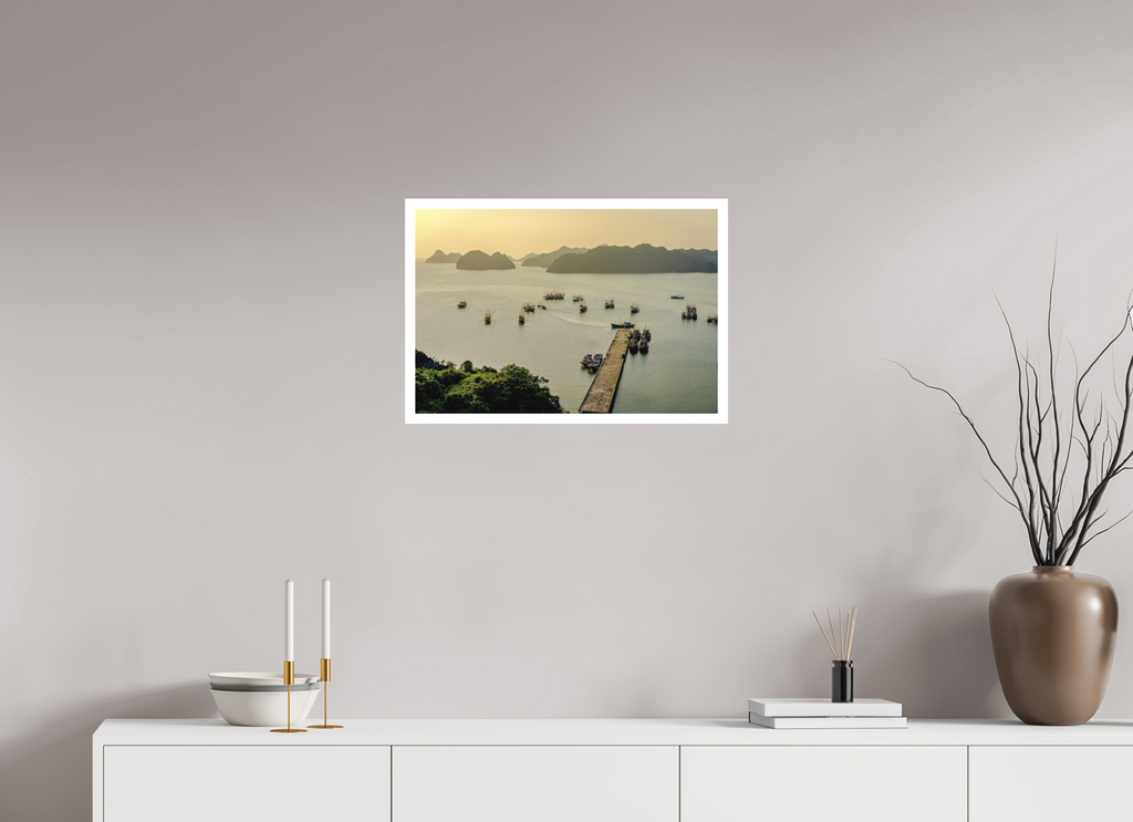 59.1 x 40 cm, Print on Forex with Mounting Golden Harbour – Cat Ba Island, Vietnam