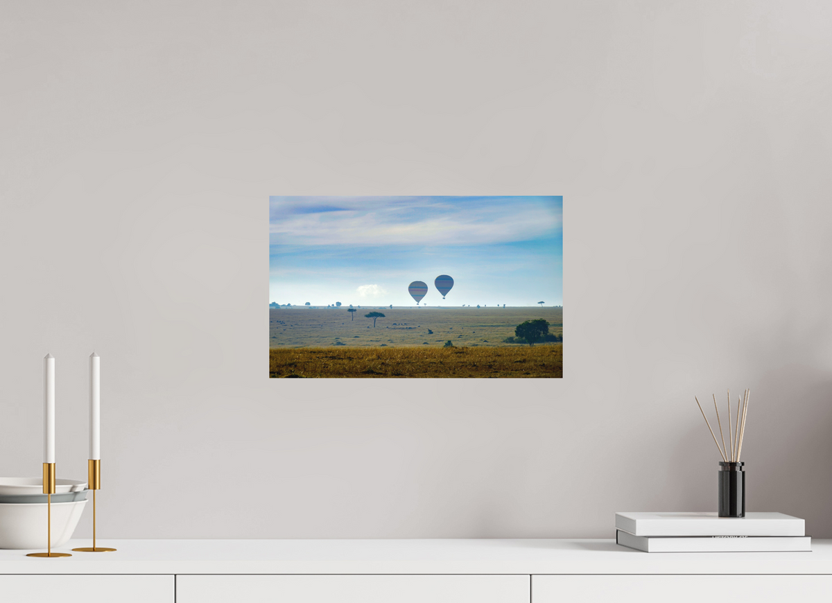 40.2 x 25 cm, Fine Art Print Smooth Hot-air Balloons over the Masai Mara - Kenya