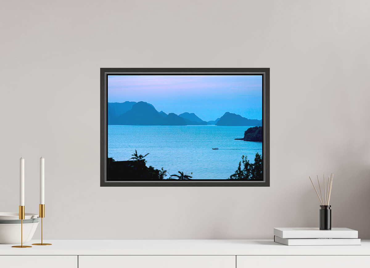 45 x 30 cm, Matte Canvas on 20 mm Stretcher Frame Blue Silence at Dusk