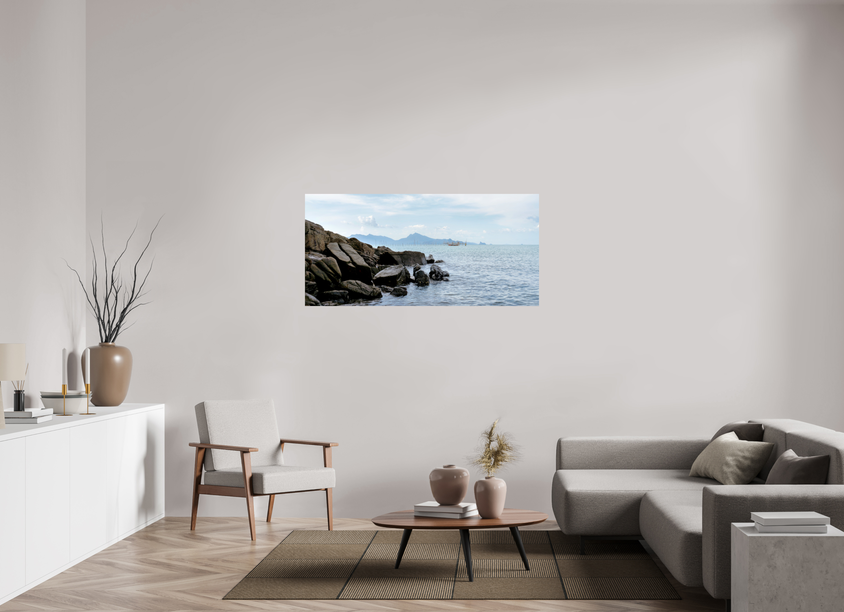146.1 x 70 cm, Photo Print On Fuji Crystal DP II Black Rocks