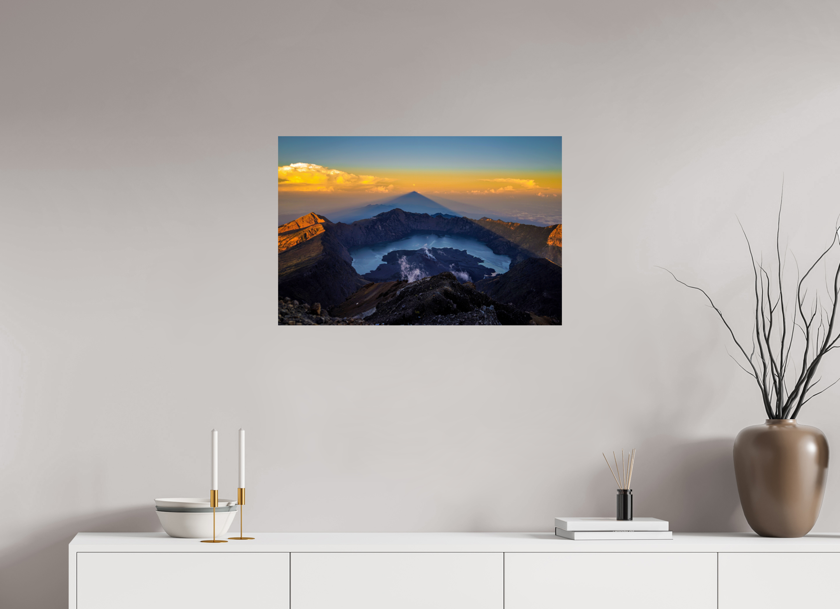 75 x 50 cm, PH Print On Fujiflex High Gloss The Caldera of Mount Rinjani - Lombok - Indonesia
