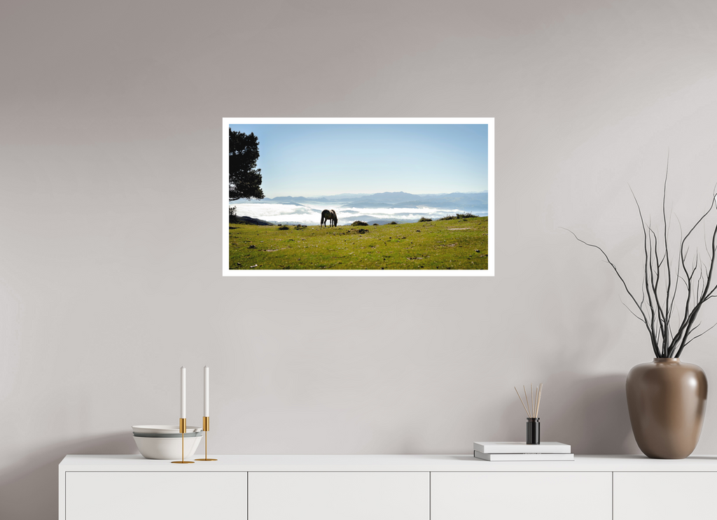 80 x 45 cm, Print on Forex with Mounting A Horse with a View - Spain
