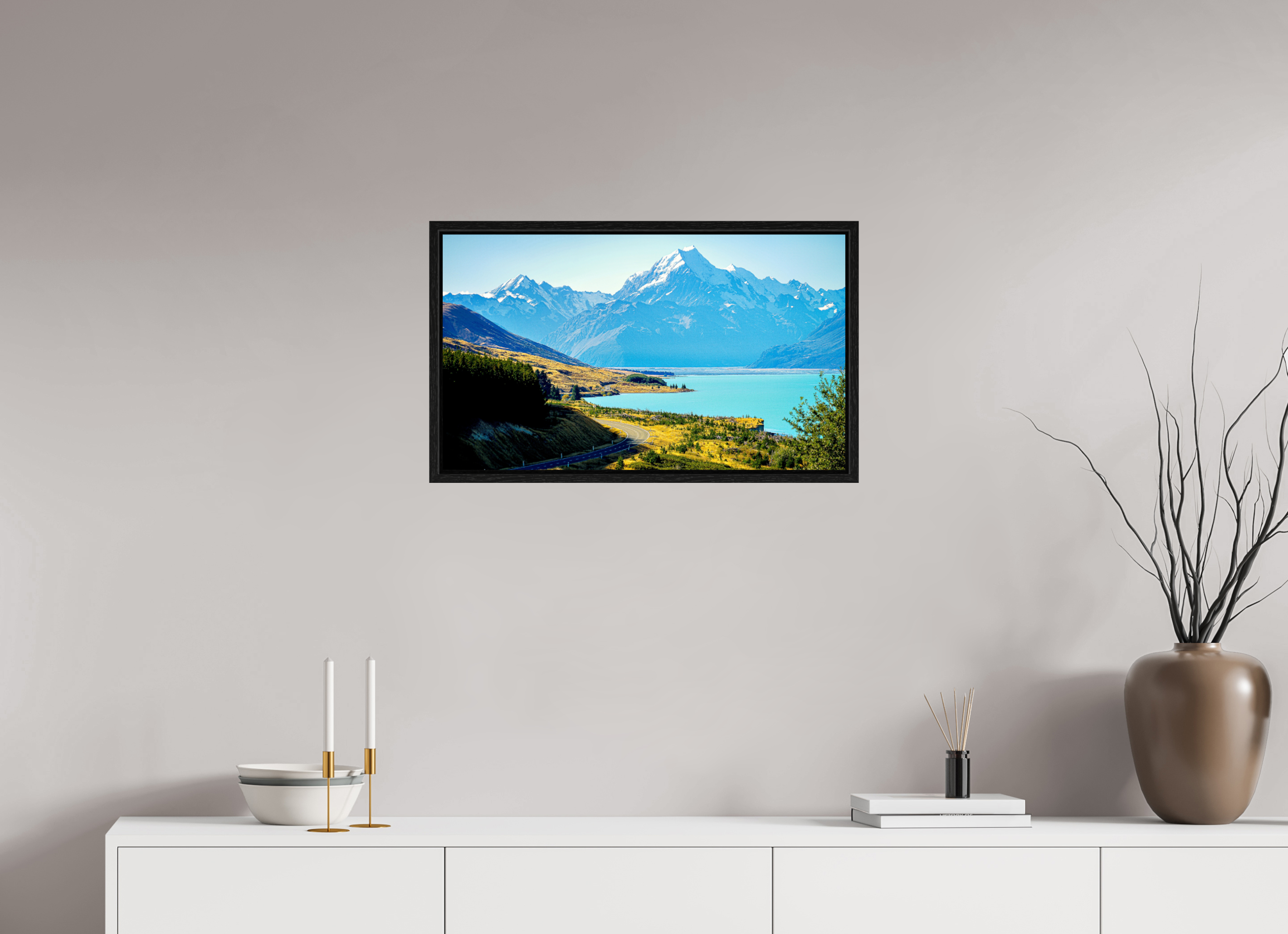 68.4 x 40 cm, Floater Frame Mount Cook Majesty