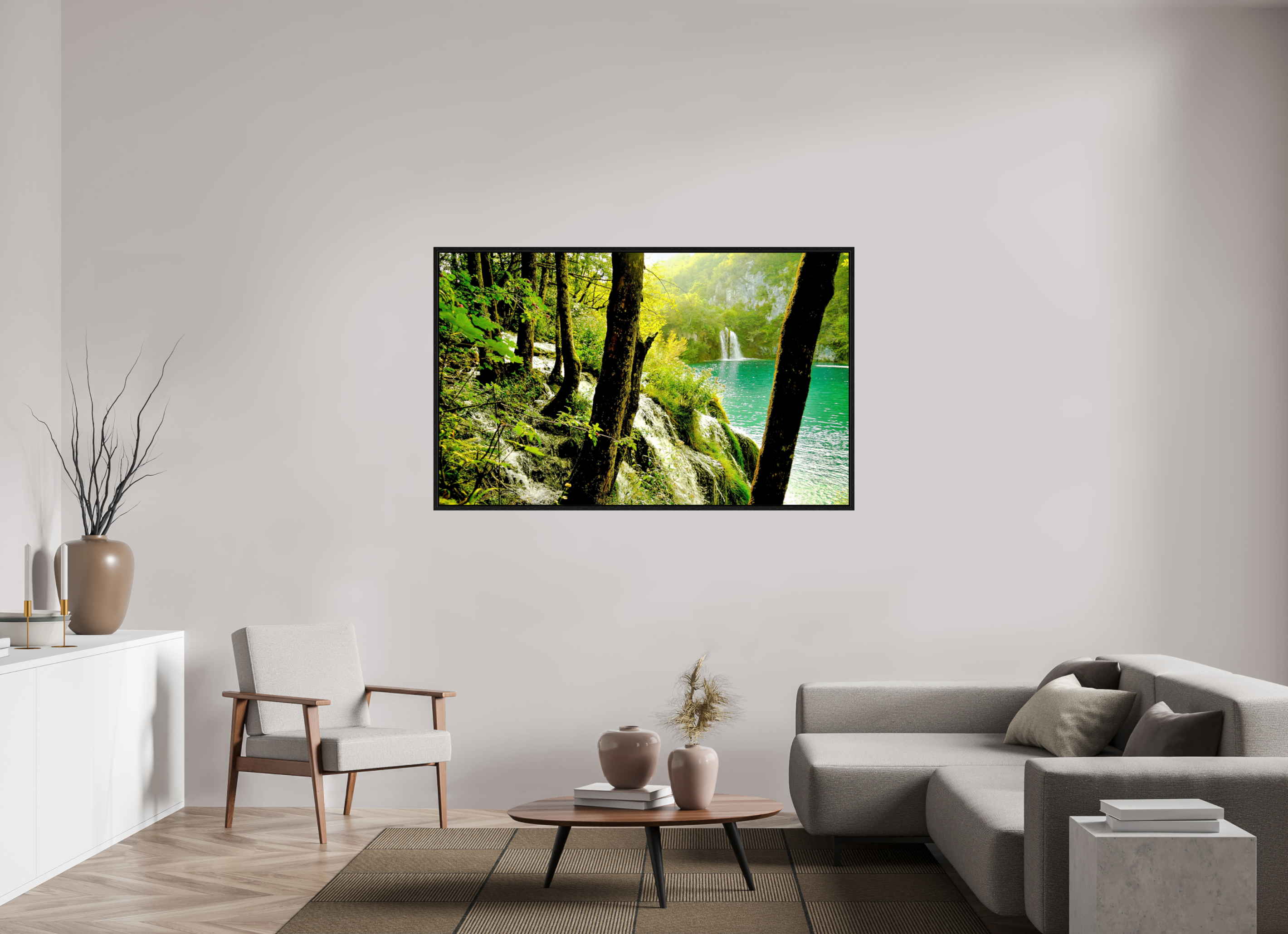 162.4 x 100 cm, Floater Frame A Lush Forest in Tears