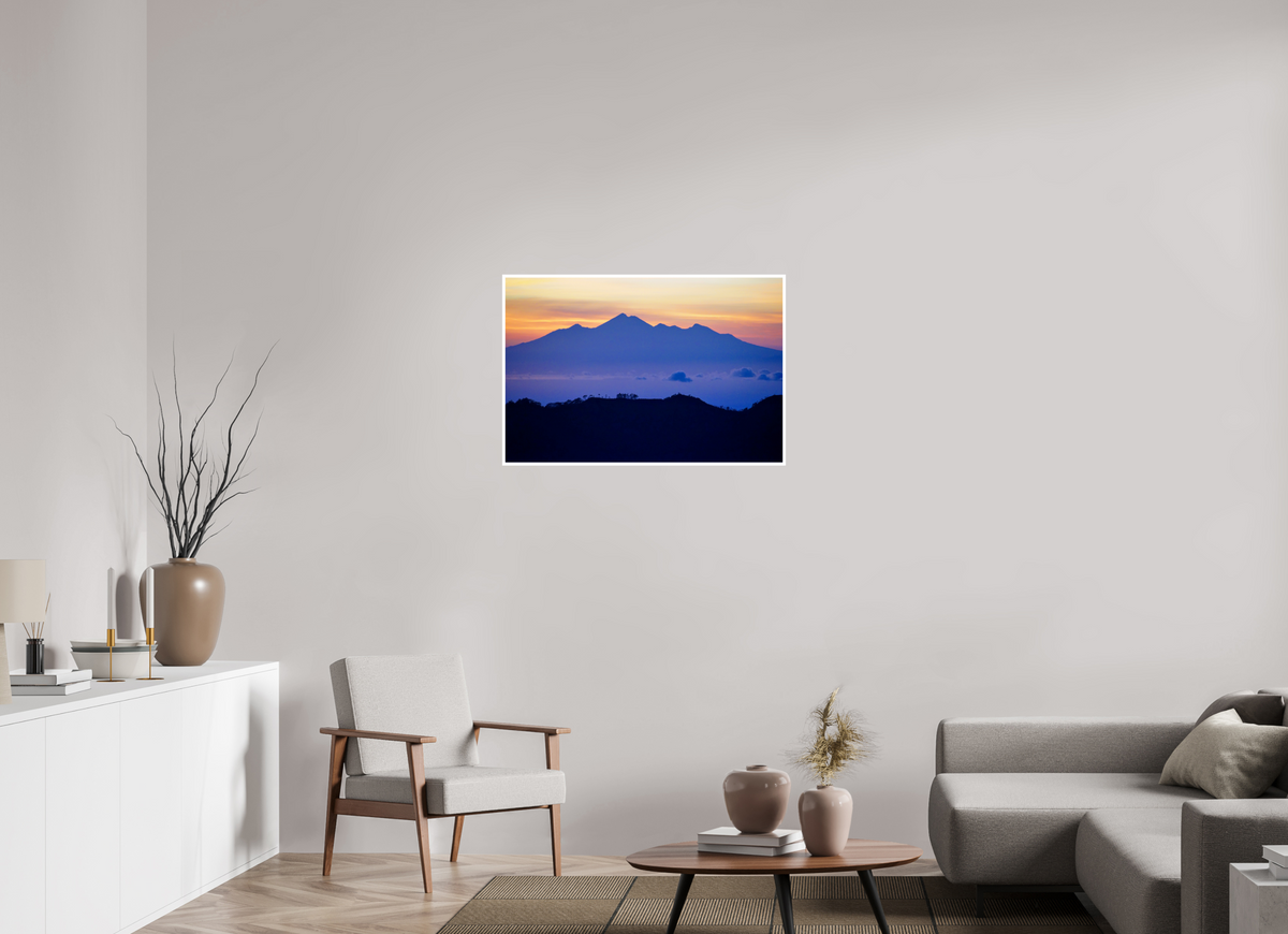 90 x 60 cm, Fujiflex High Gloss with 1 cm Border Mount Agung at Sunrise - Bali - Indonesia