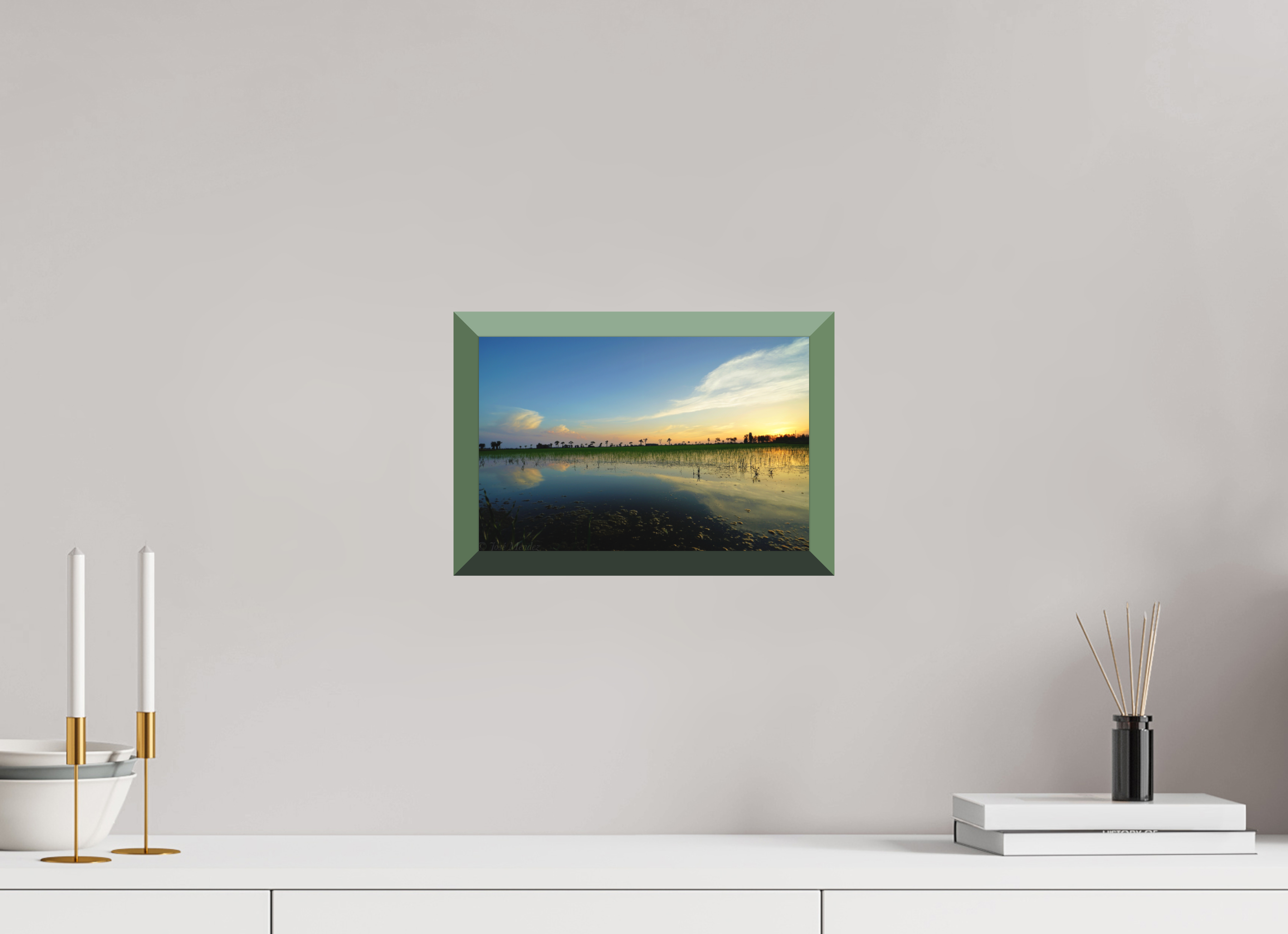 30 x 20 cm, Whitewall Design Edition Rice Fields at Dusk