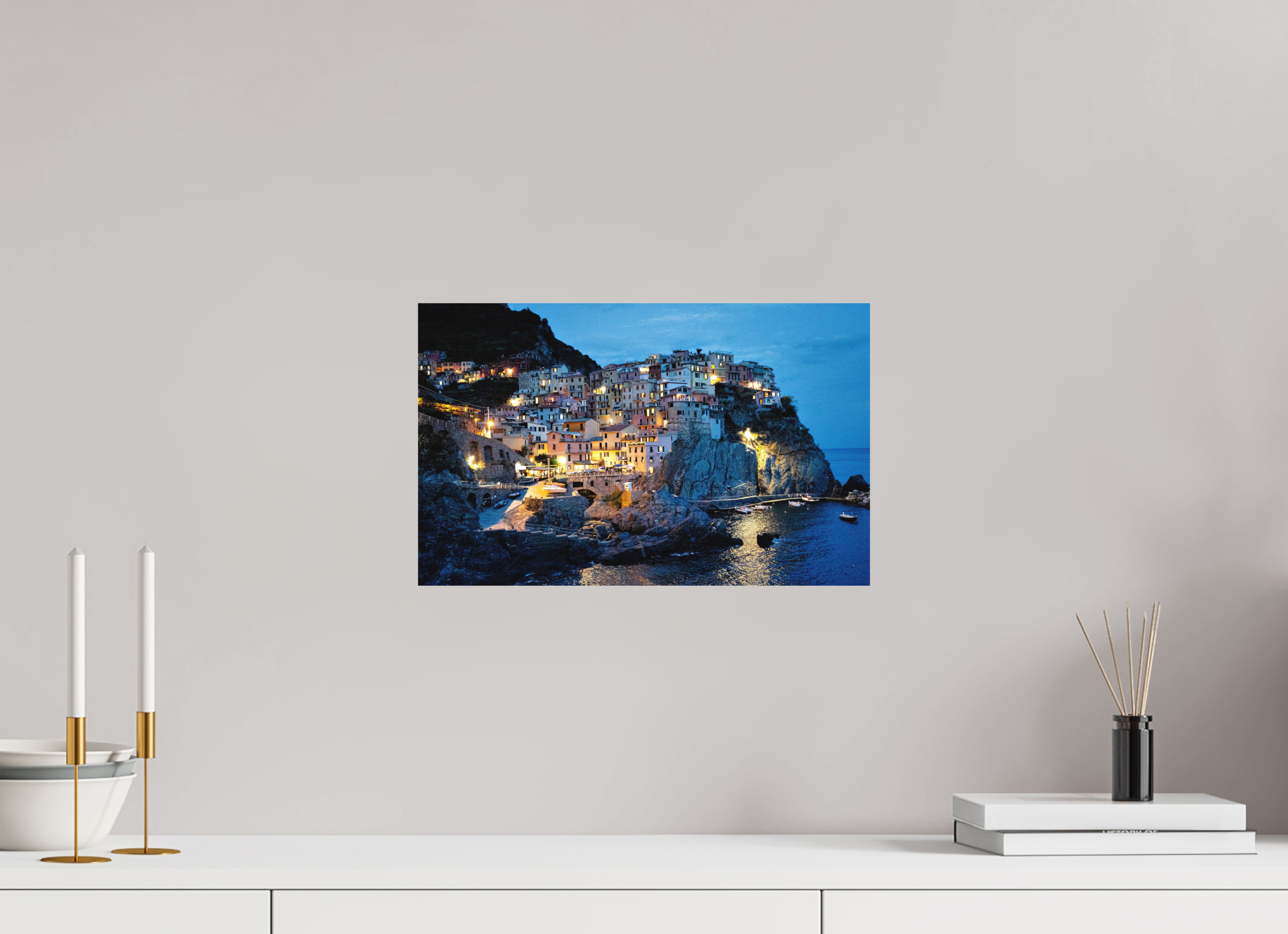 40 x 25 cm, Fine Art Print Smooth Manarola Harbour