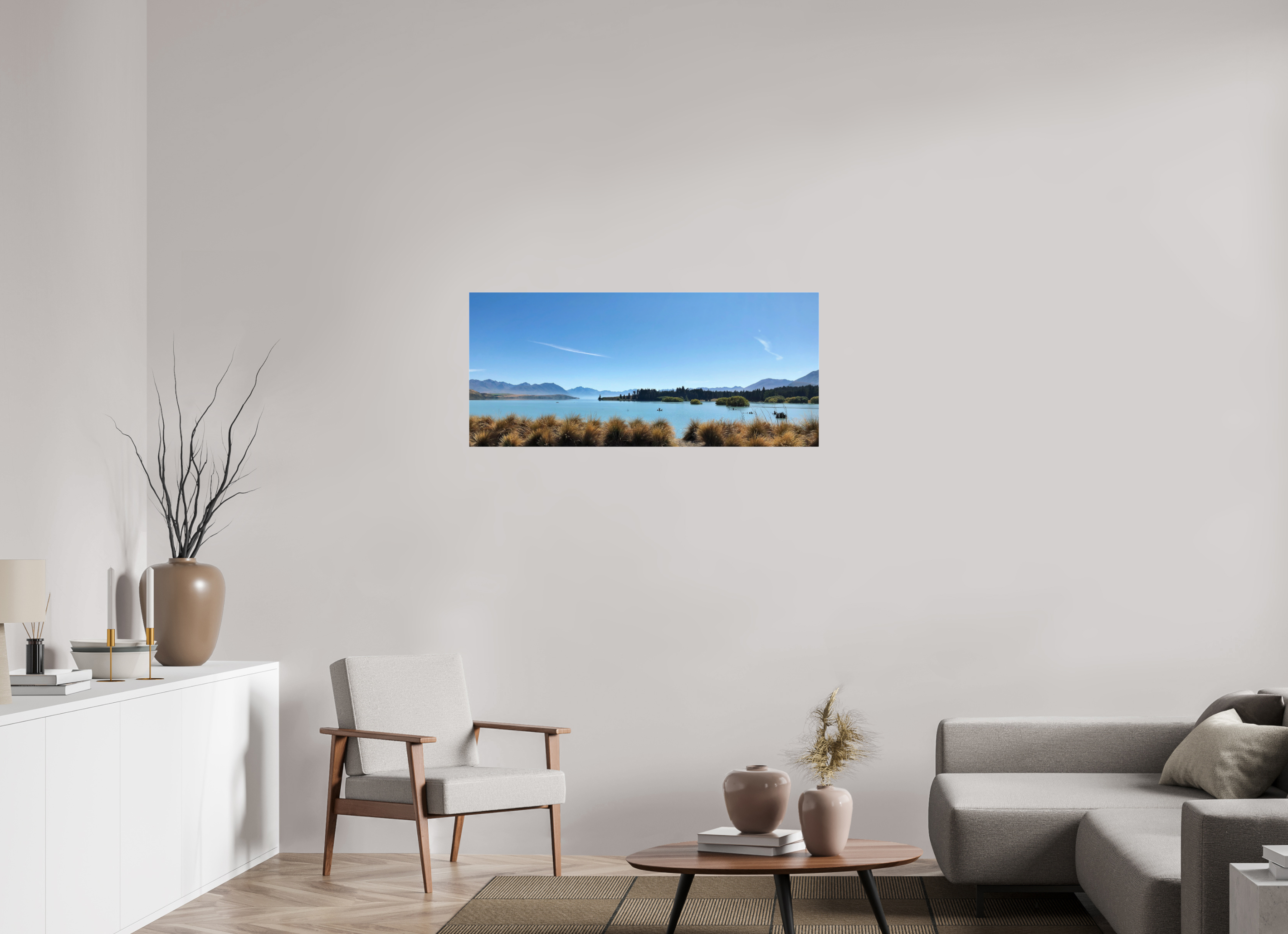 113.1 x 50 cm, Photo Print Under Acrylic Glass Lake Pukaki - New Zealand
