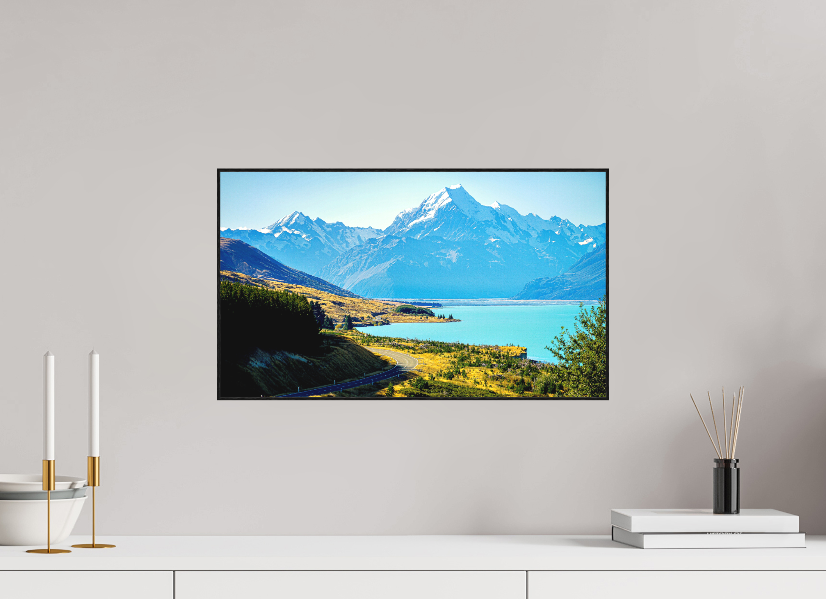 51.3 x 30 cm, Solid Wood Artbox Mount Cook Road - New Zealand