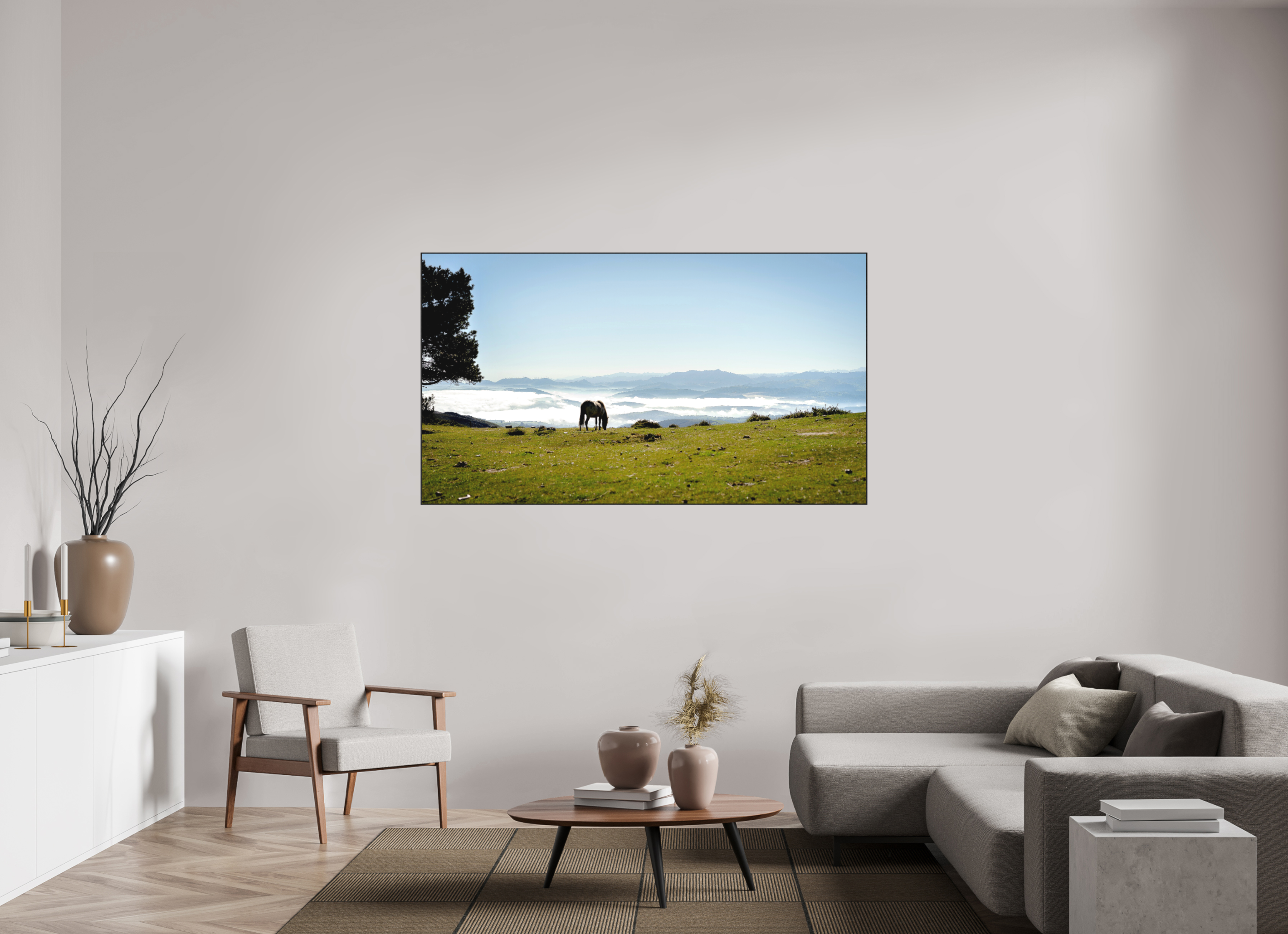 176 x 99 cm, Solid Wood Artbox A Horse with a View