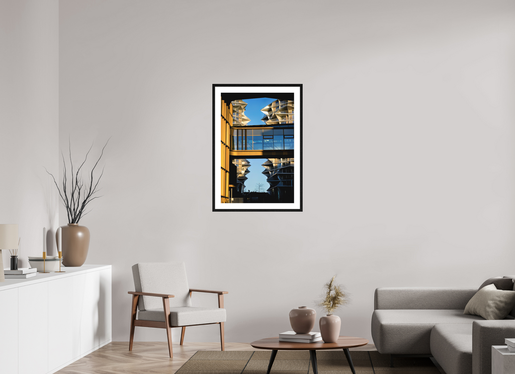 60 x 90 cm, Smooth Natural Paper Print with Frame Between the Towers